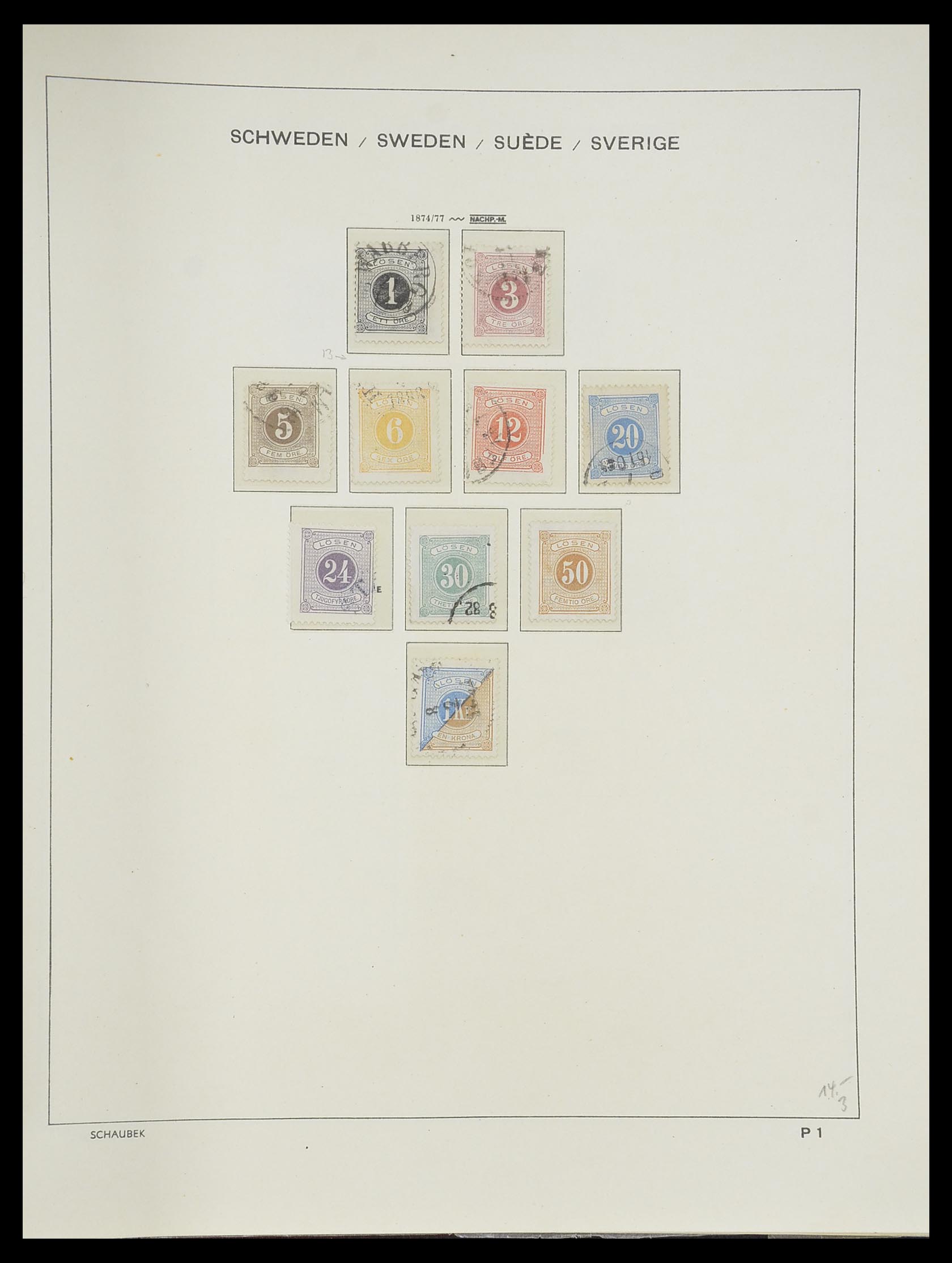 33293 324 - Postzegelverzameling 33293 Zweden 1855-1996.