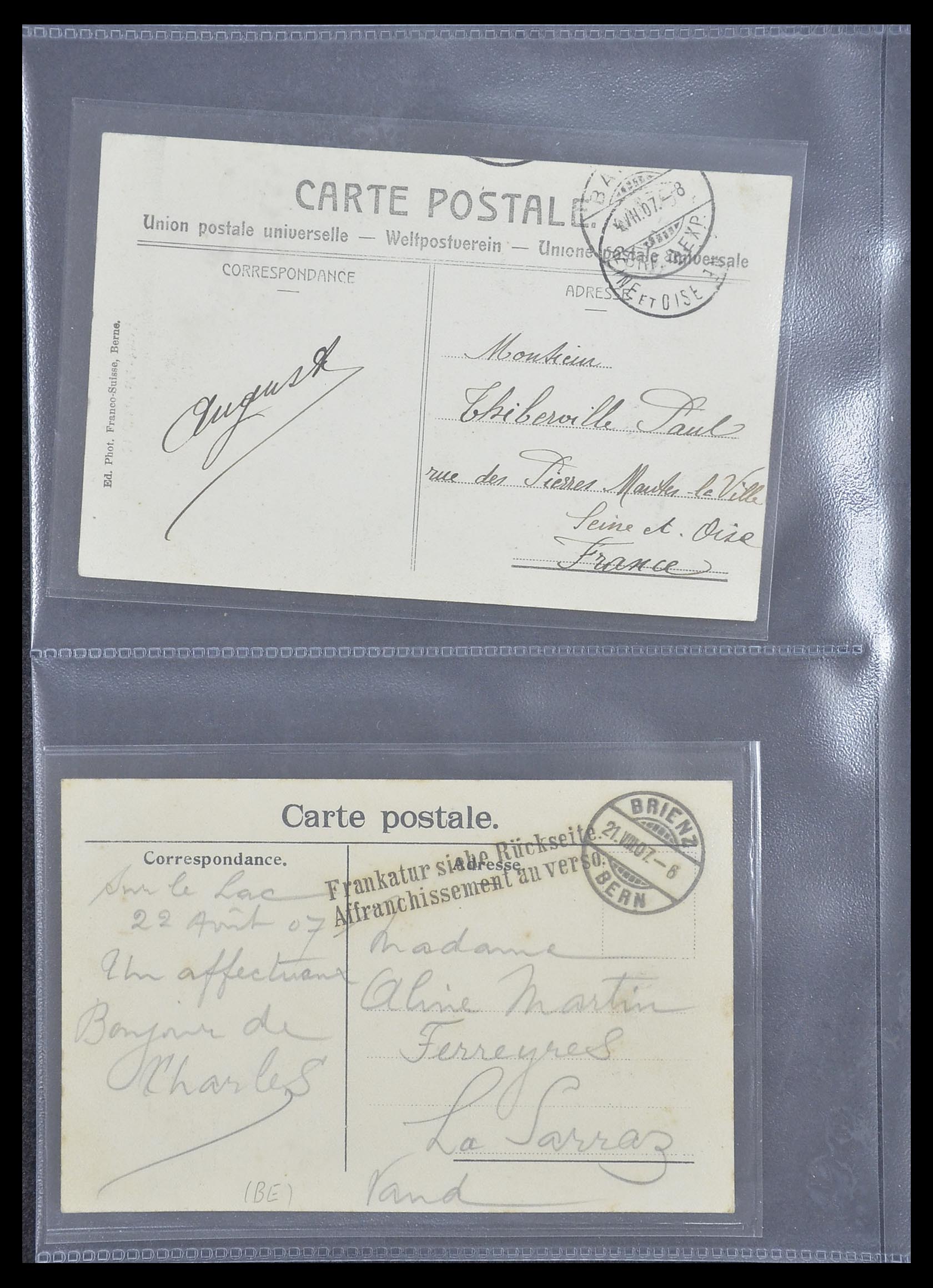 33302 004 - Postzegelverzameling 33302 Zwitserland brieven en kaarten 1899-1948.