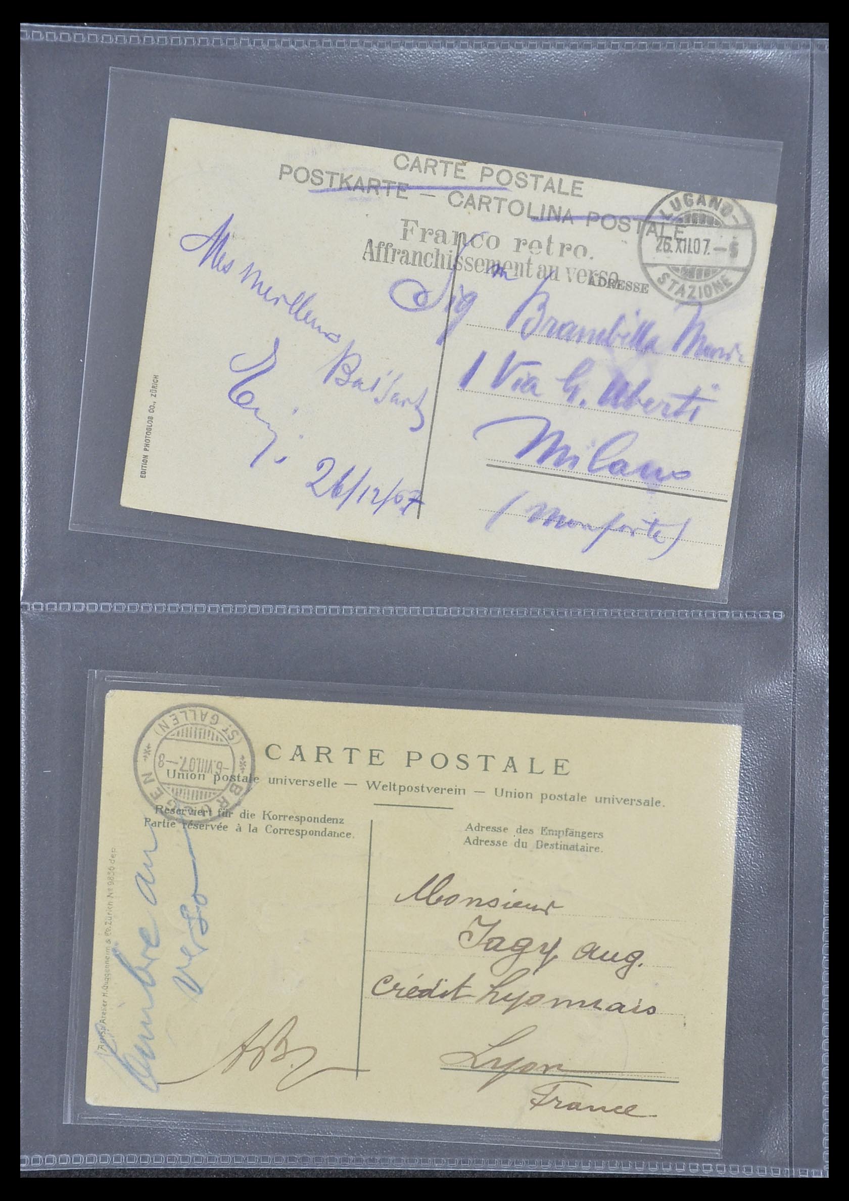 33302 006 - Postzegelverzameling 33302 Zwitserland brieven en kaarten 1899-1948.