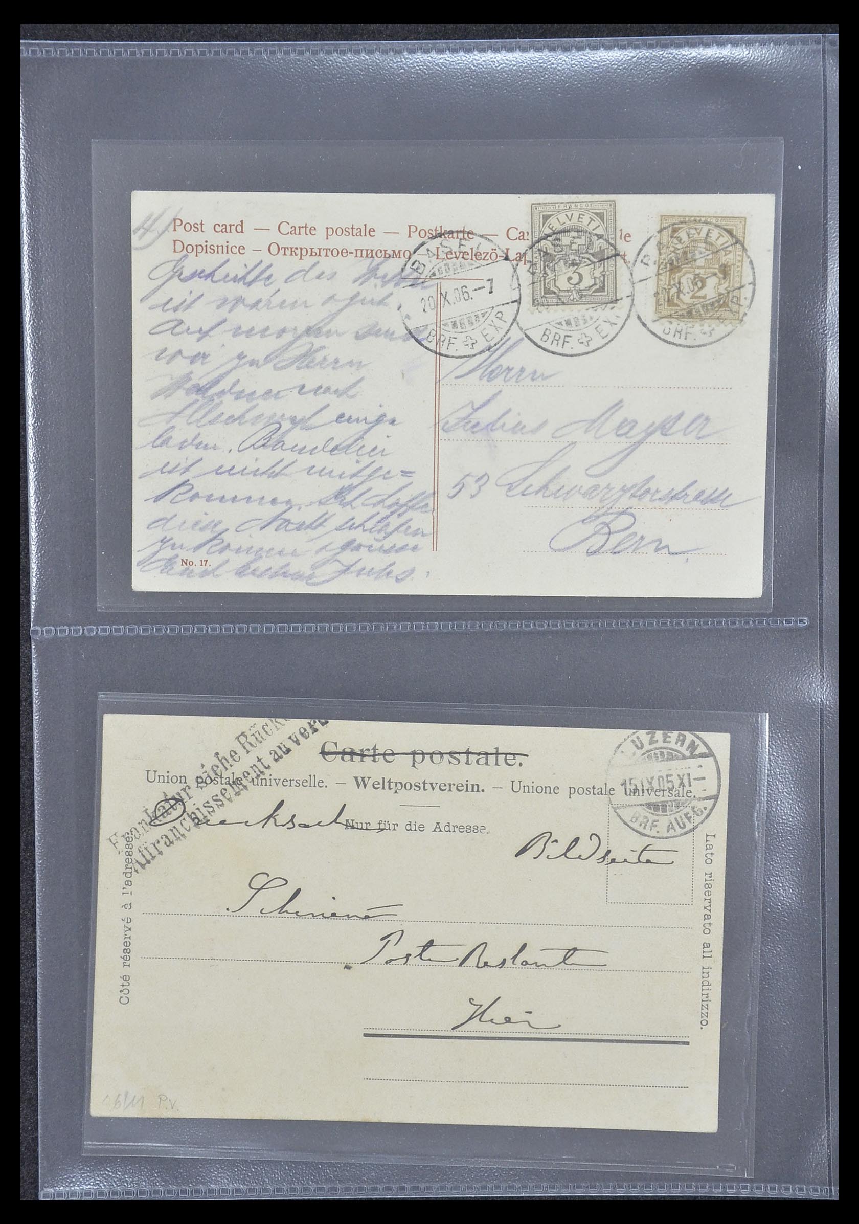 33302 008 - Postzegelverzameling 33302 Zwitserland brieven en kaarten 1899-1948.