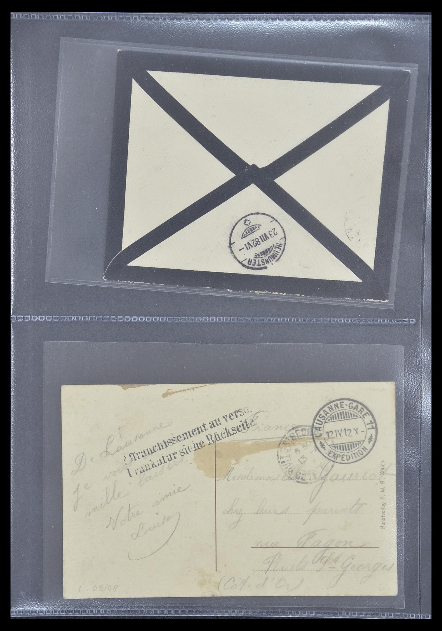 33302 010 - Postzegelverzameling 33302 Zwitserland brieven en kaarten 1899-1948.