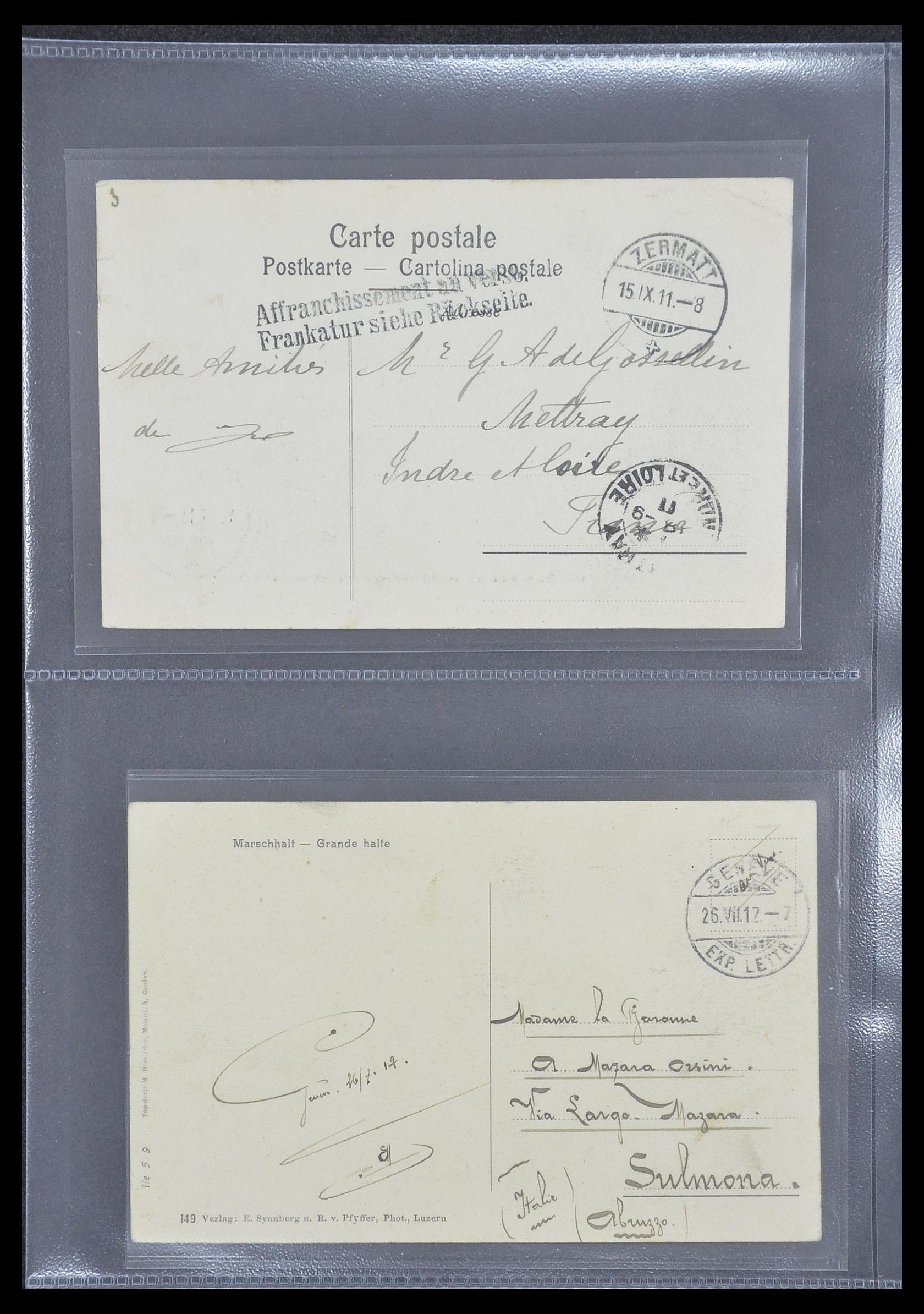 33302 016 - Postzegelverzameling 33302 Zwitserland brieven en kaarten 1899-1948.