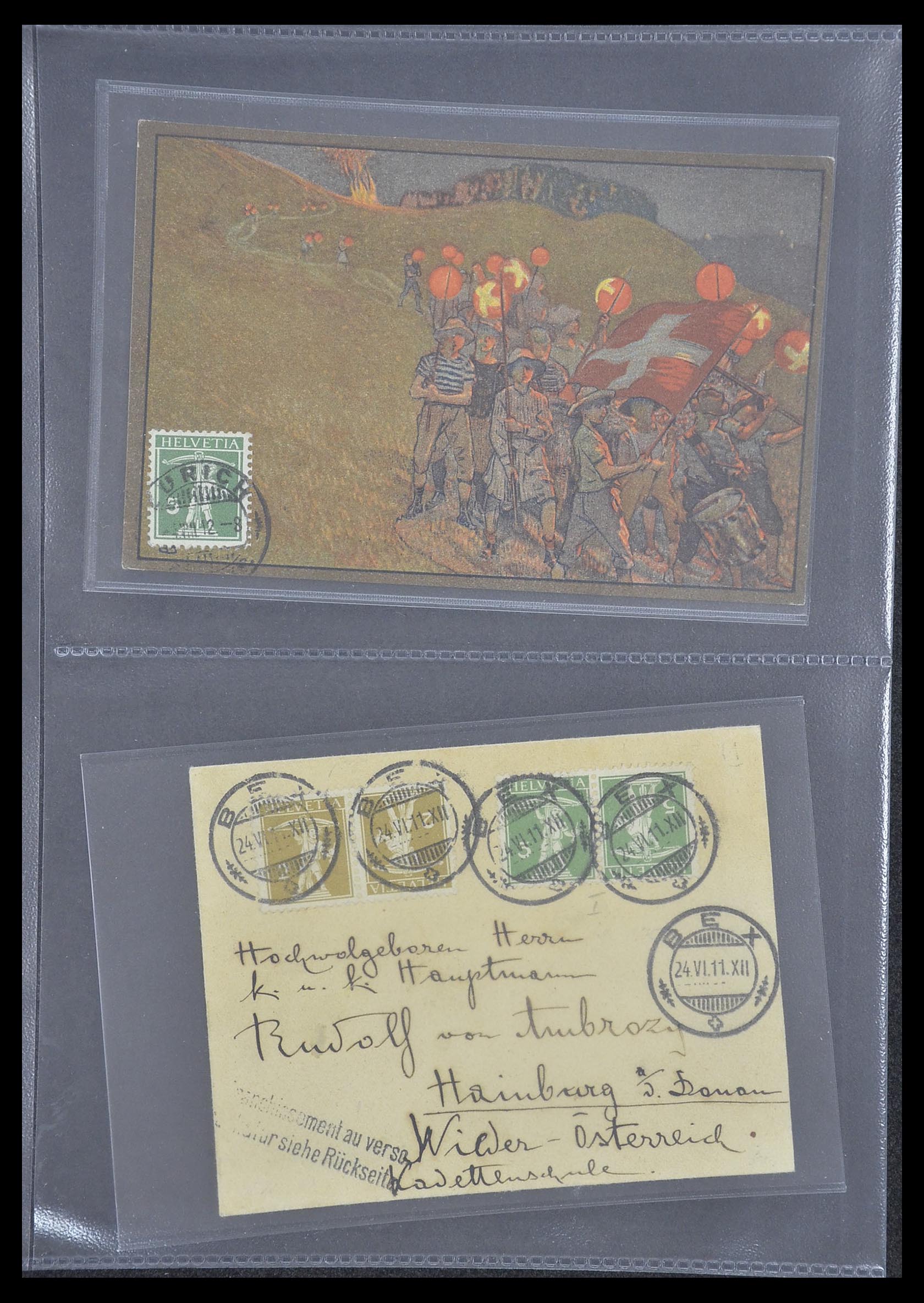 33302 017 - Postzegelverzameling 33302 Zwitserland brieven en kaarten 1899-1948.
