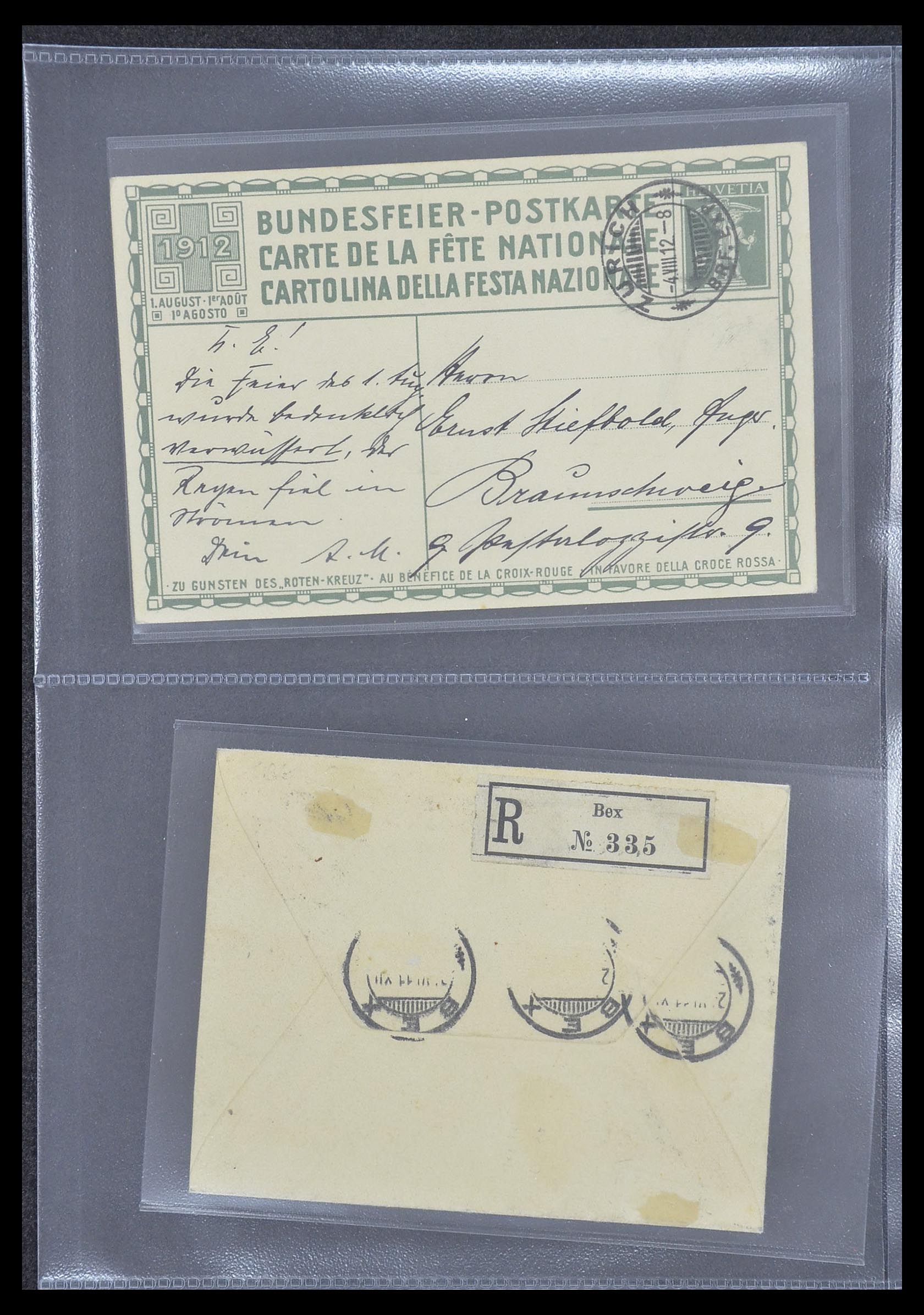 33302 018 - Postzegelverzameling 33302 Zwitserland brieven en kaarten 1899-1948.