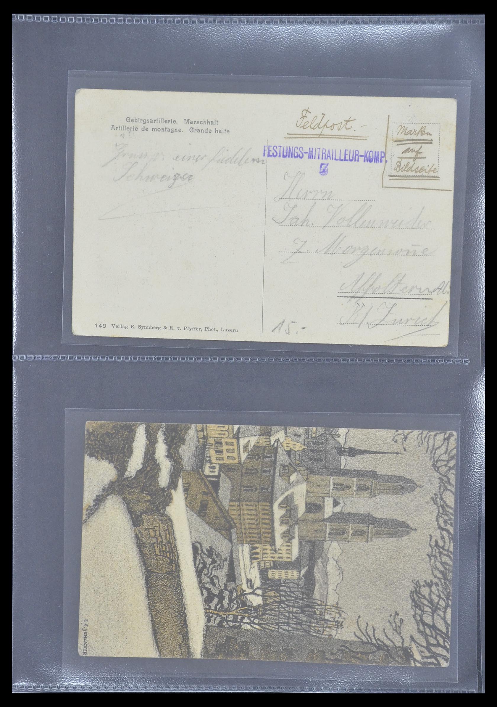 33302 026 - Postzegelverzameling 33302 Zwitserland brieven en kaarten 1899-1948.
