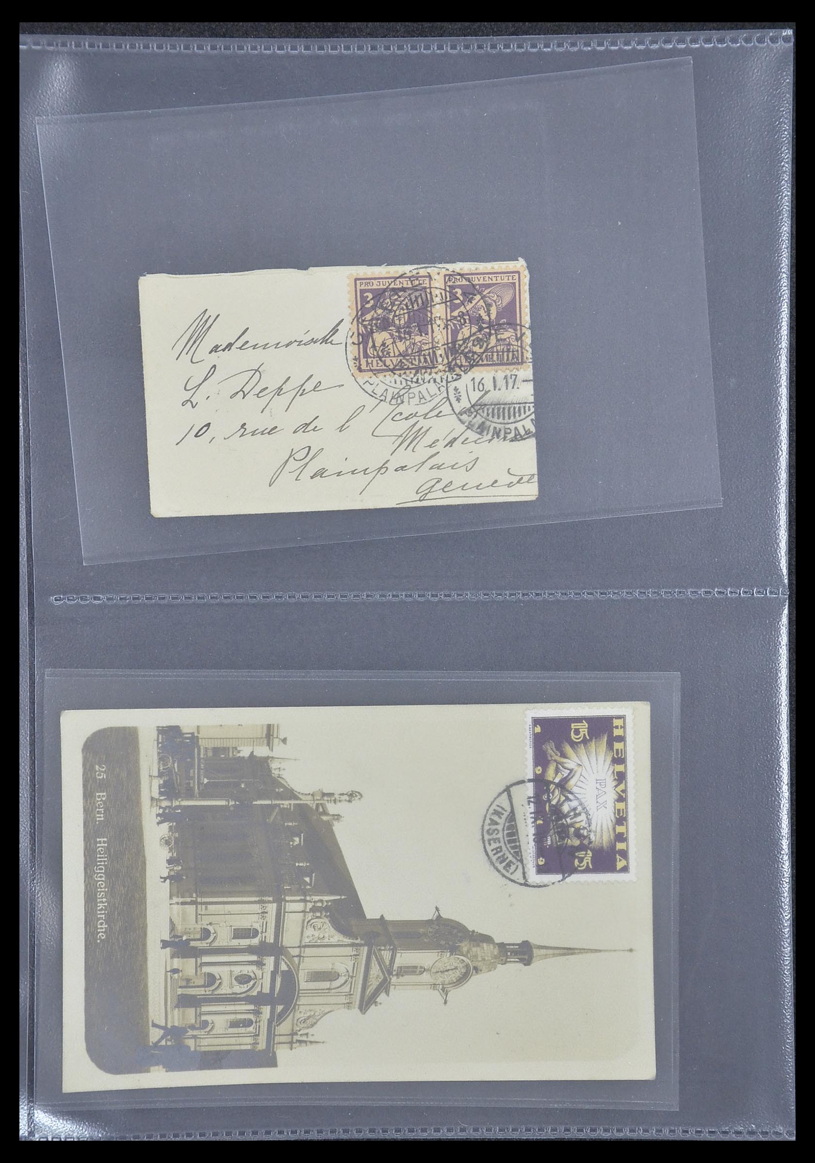 33302 027 - Postzegelverzameling 33302 Zwitserland brieven en kaarten 1899-1948.