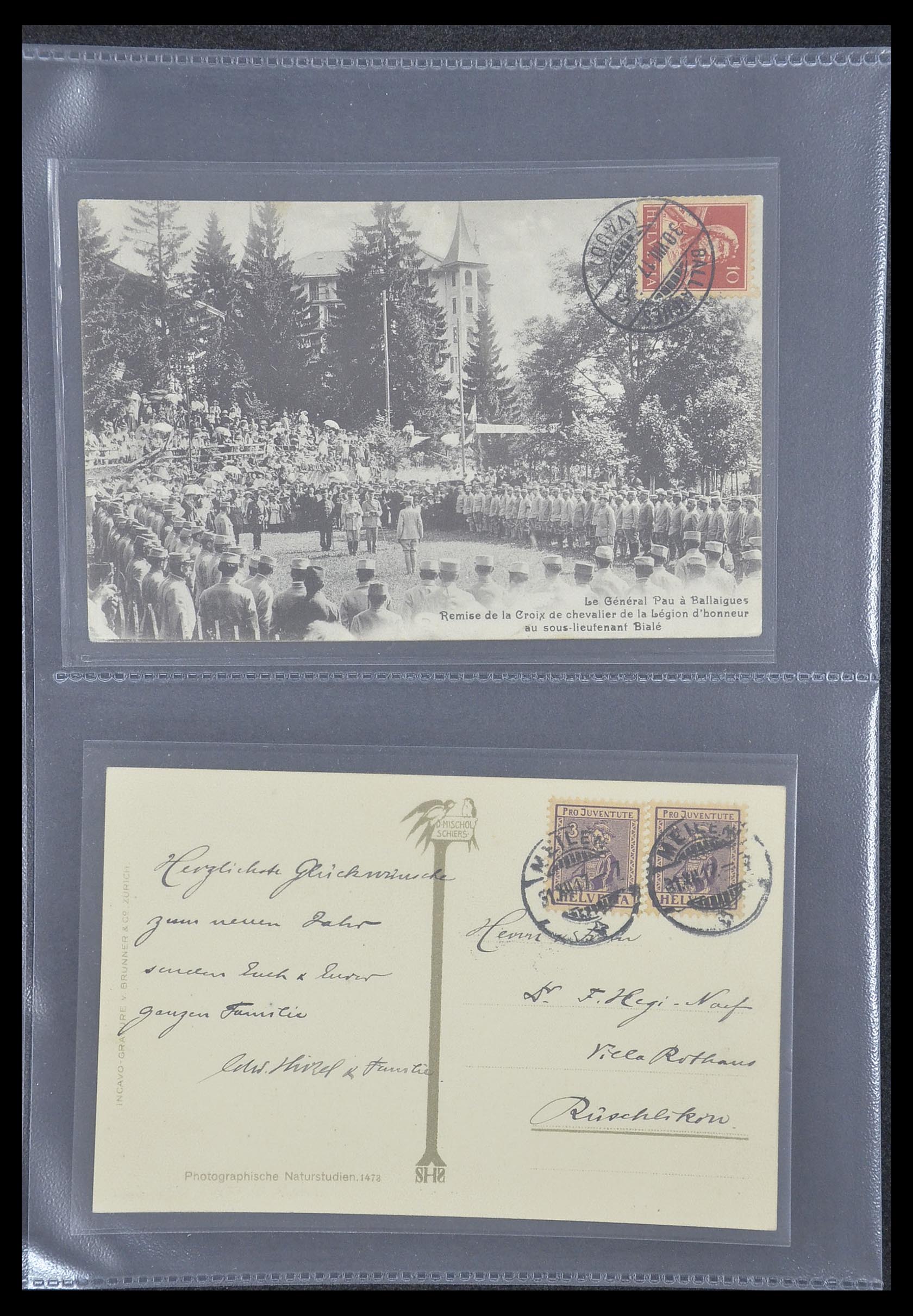 33302 029 - Postzegelverzameling 33302 Zwitserland brieven en kaarten 1899-1948.
