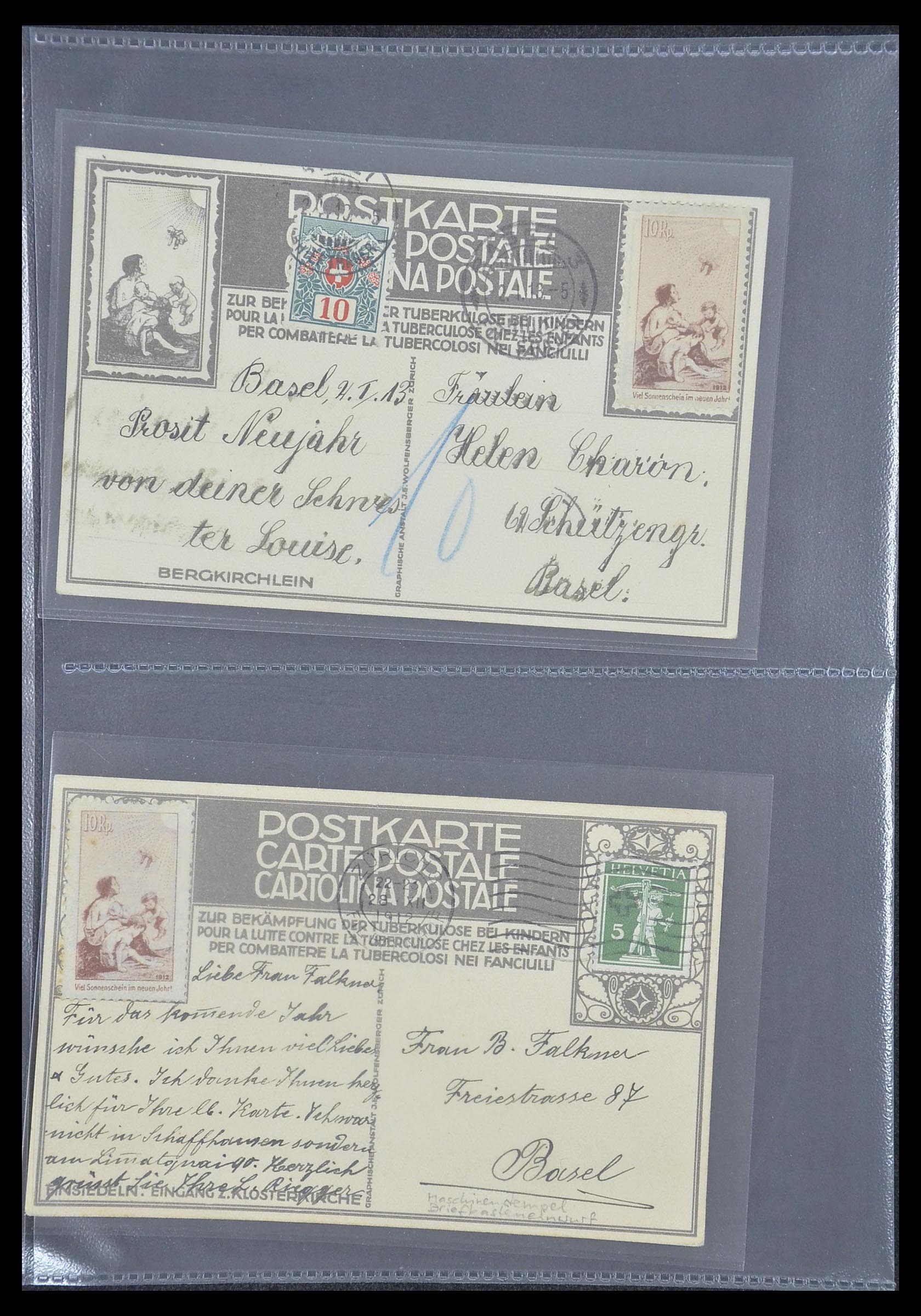 33302 031 - Postzegelverzameling 33302 Zwitserland brieven en kaarten 1899-1948.