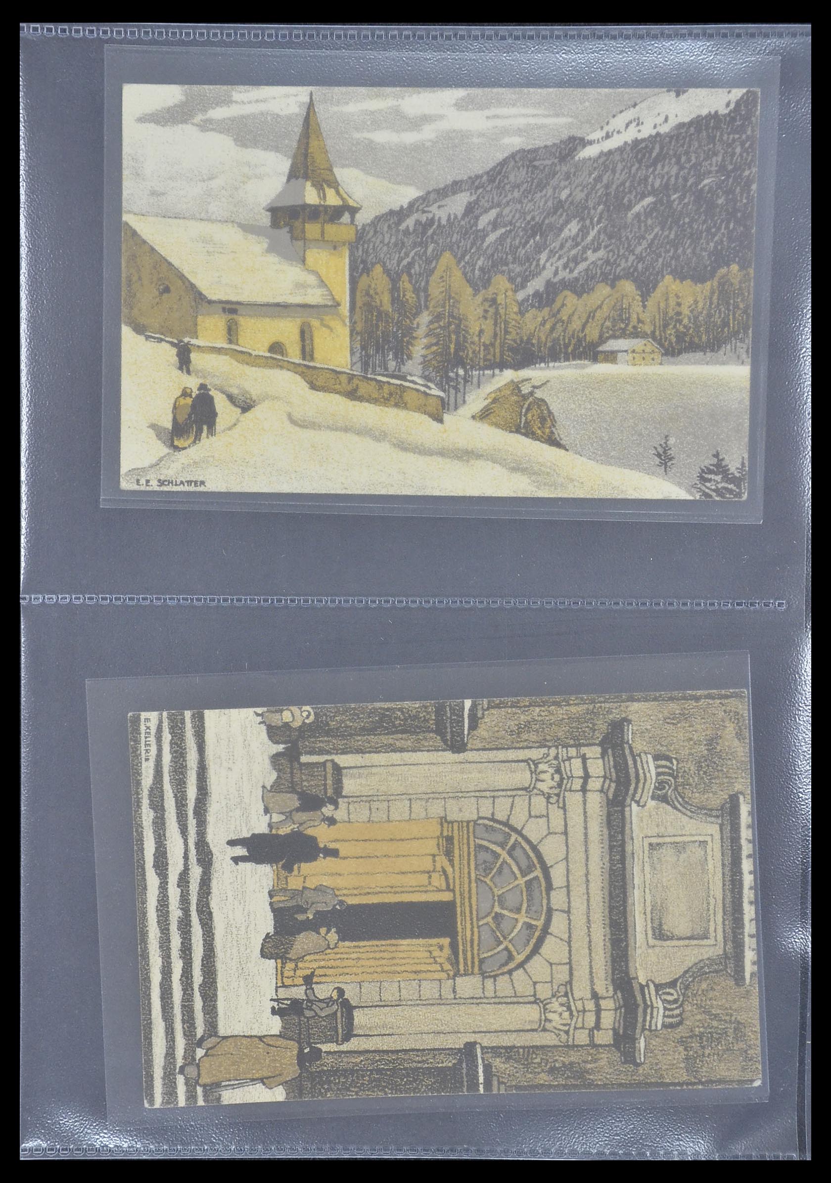 33302 032 - Postzegelverzameling 33302 Zwitserland brieven en kaarten 1899-1948.