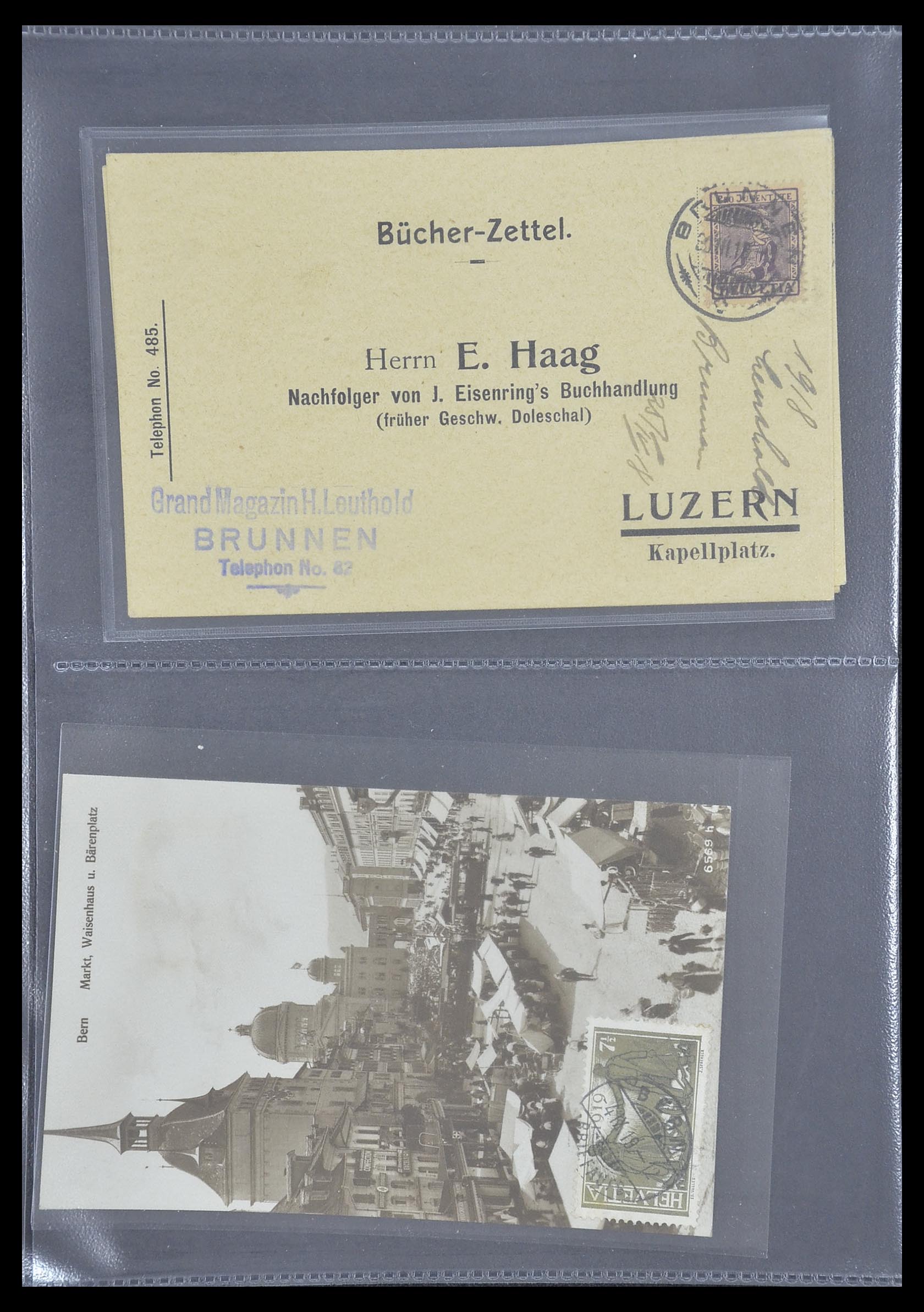 33302 033 - Postzegelverzameling 33302 Zwitserland brieven en kaarten 1899-1948.