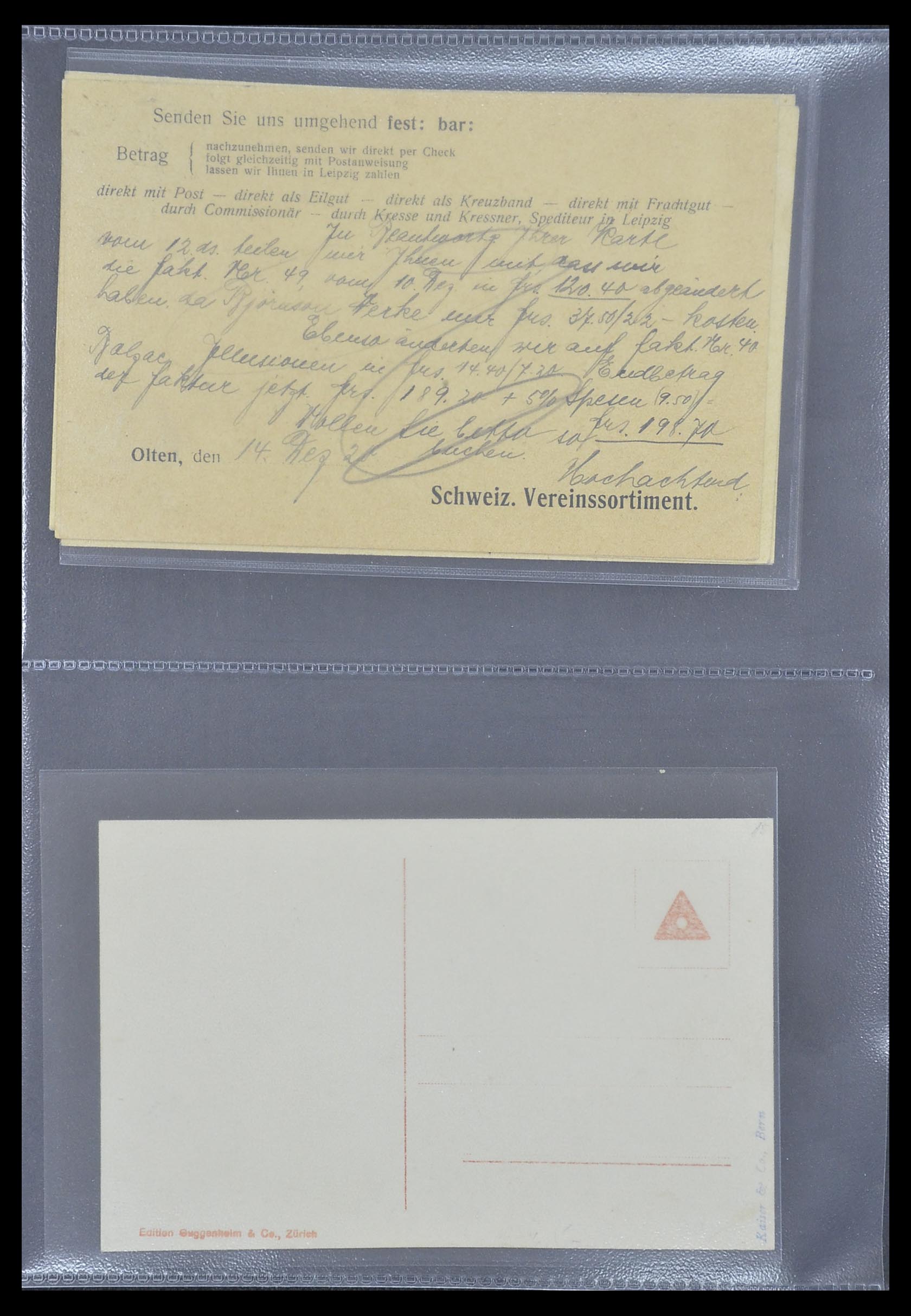 33302 034 - Postzegelverzameling 33302 Zwitserland brieven en kaarten 1899-1948.