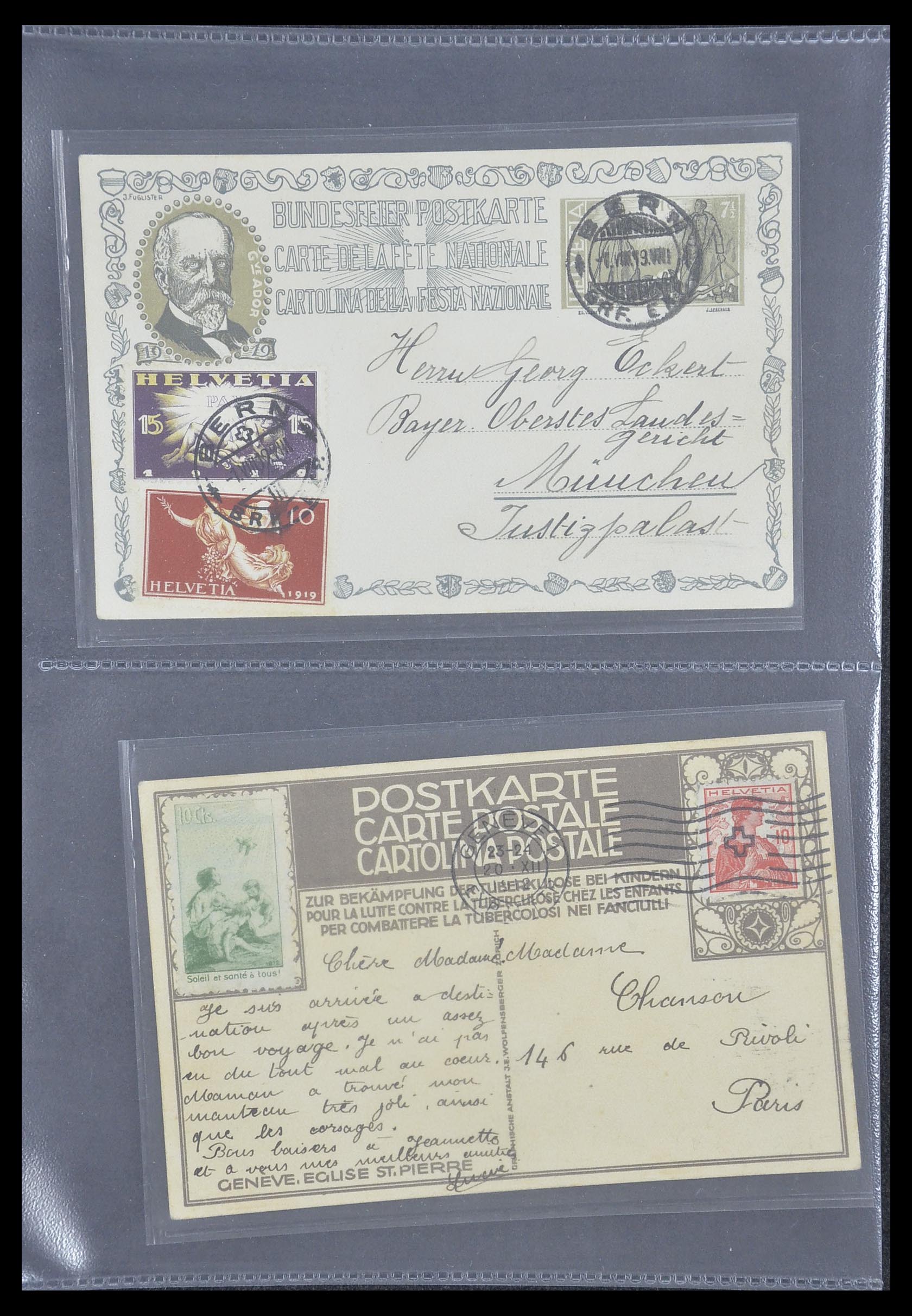 33302 037 - Postzegelverzameling 33302 Zwitserland brieven en kaarten 1899-1948.