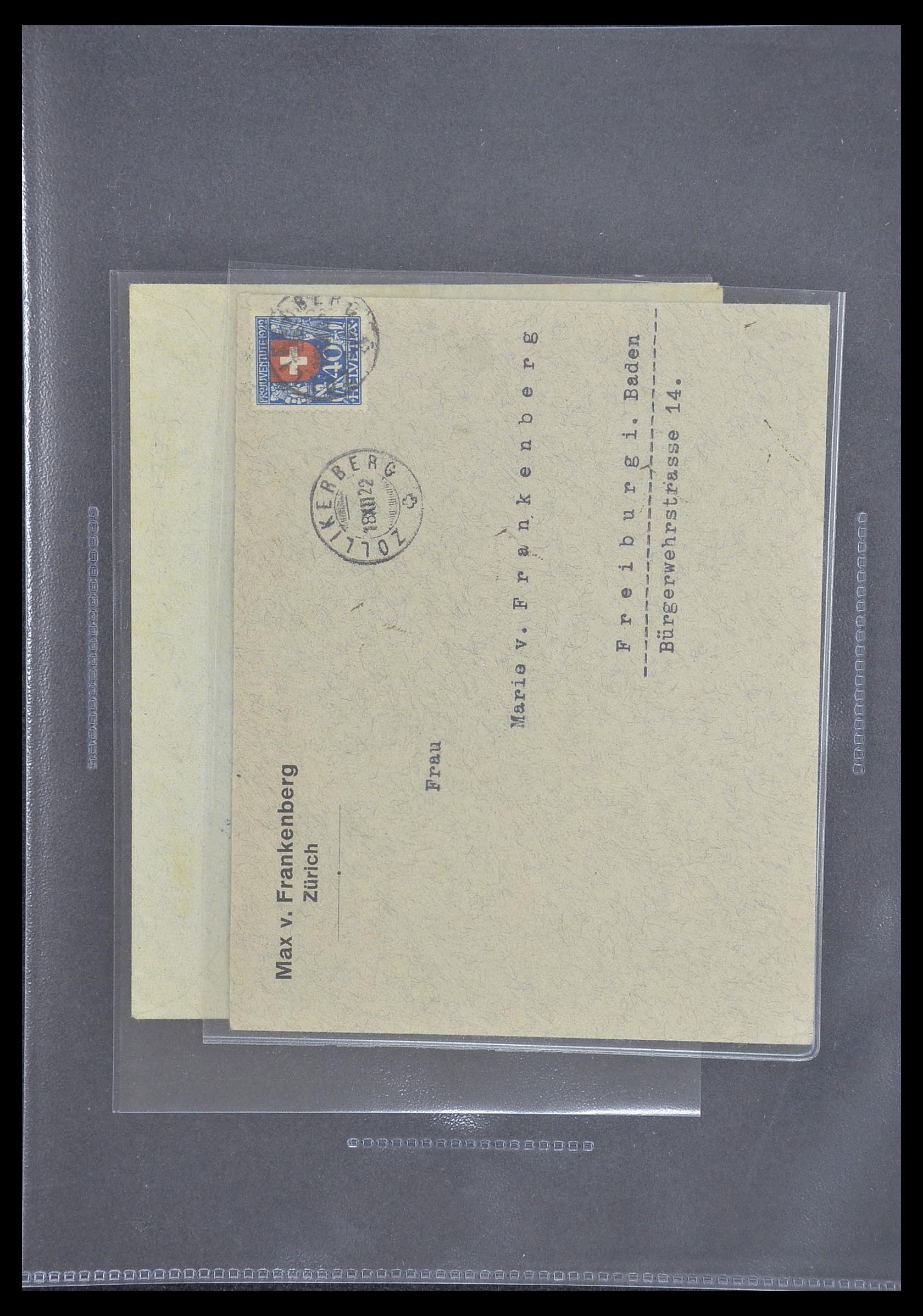 33302 046 - Postzegelverzameling 33302 Zwitserland brieven en kaarten 1899-1948.