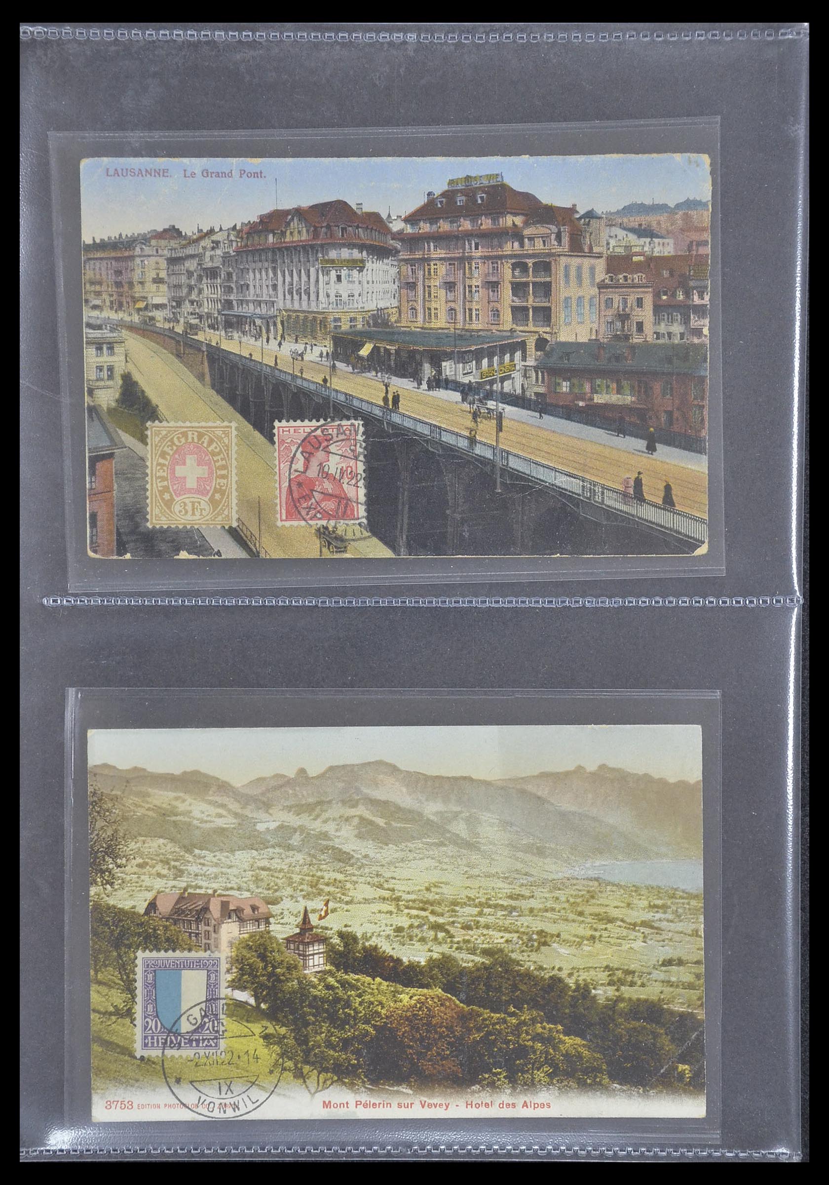 33302 047 - Postzegelverzameling 33302 Zwitserland brieven en kaarten 1899-1948.