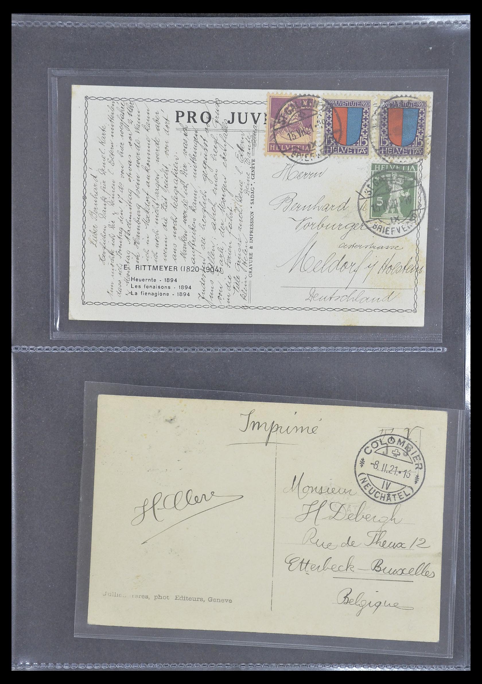 33302 050 - Postzegelverzameling 33302 Zwitserland brieven en kaarten 1899-1948.