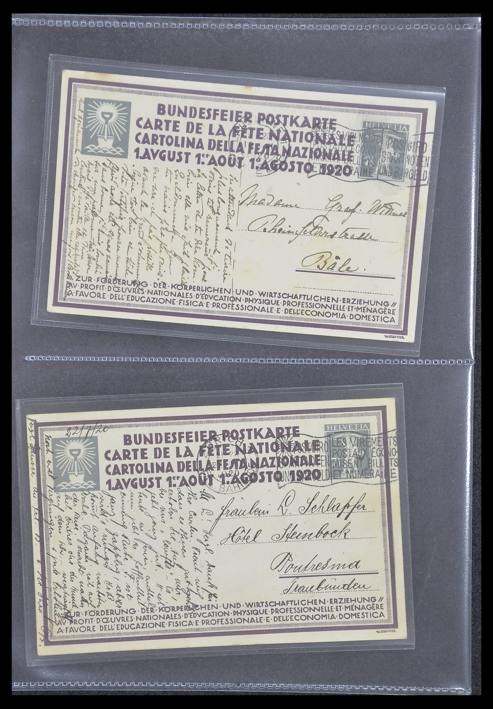 33302 051 - Postzegelverzameling 33302 Zwitserland brieven en kaarten 1899-1948.