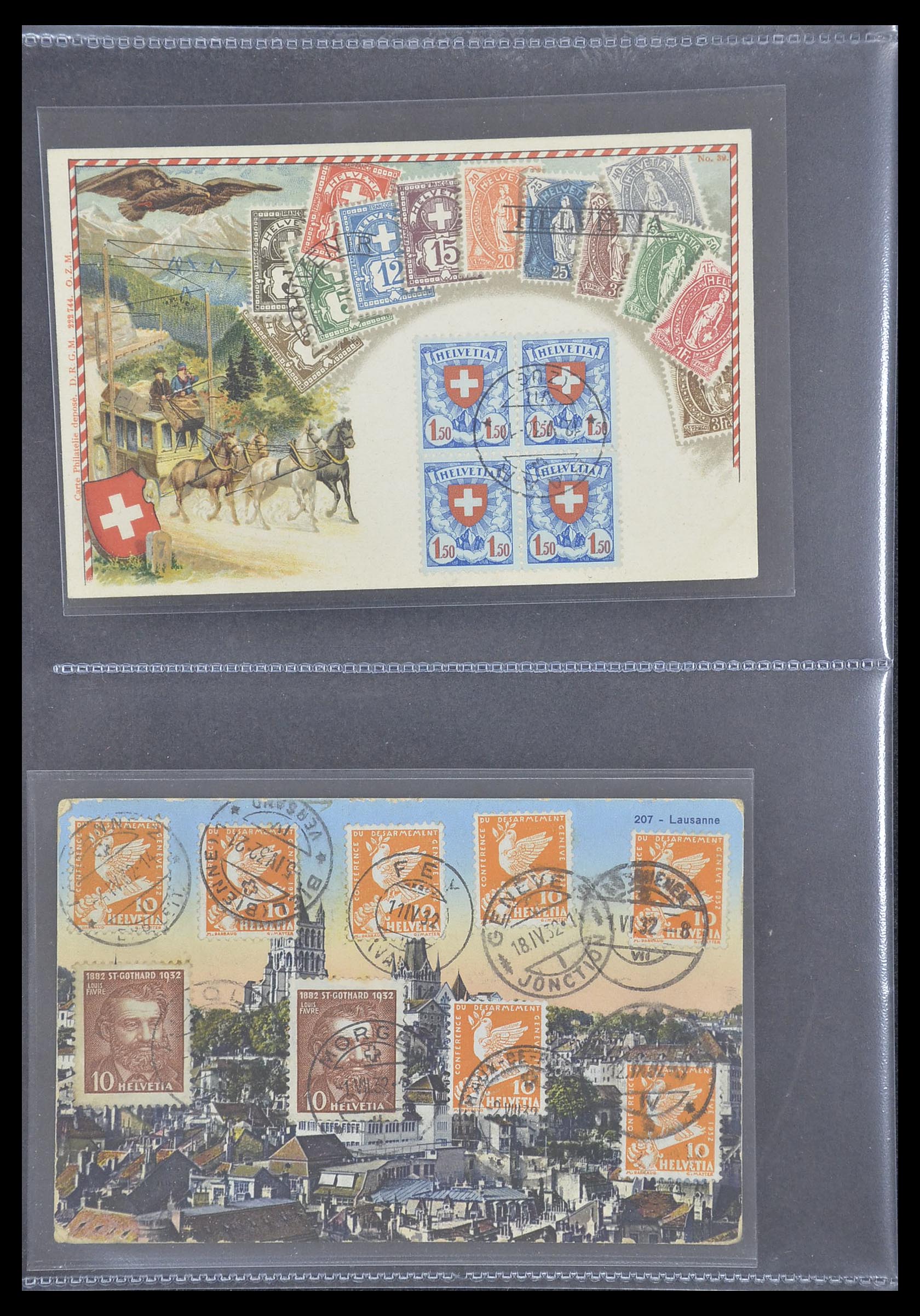 33302 067 - Postzegelverzameling 33302 Zwitserland brieven en kaarten 1899-1948.