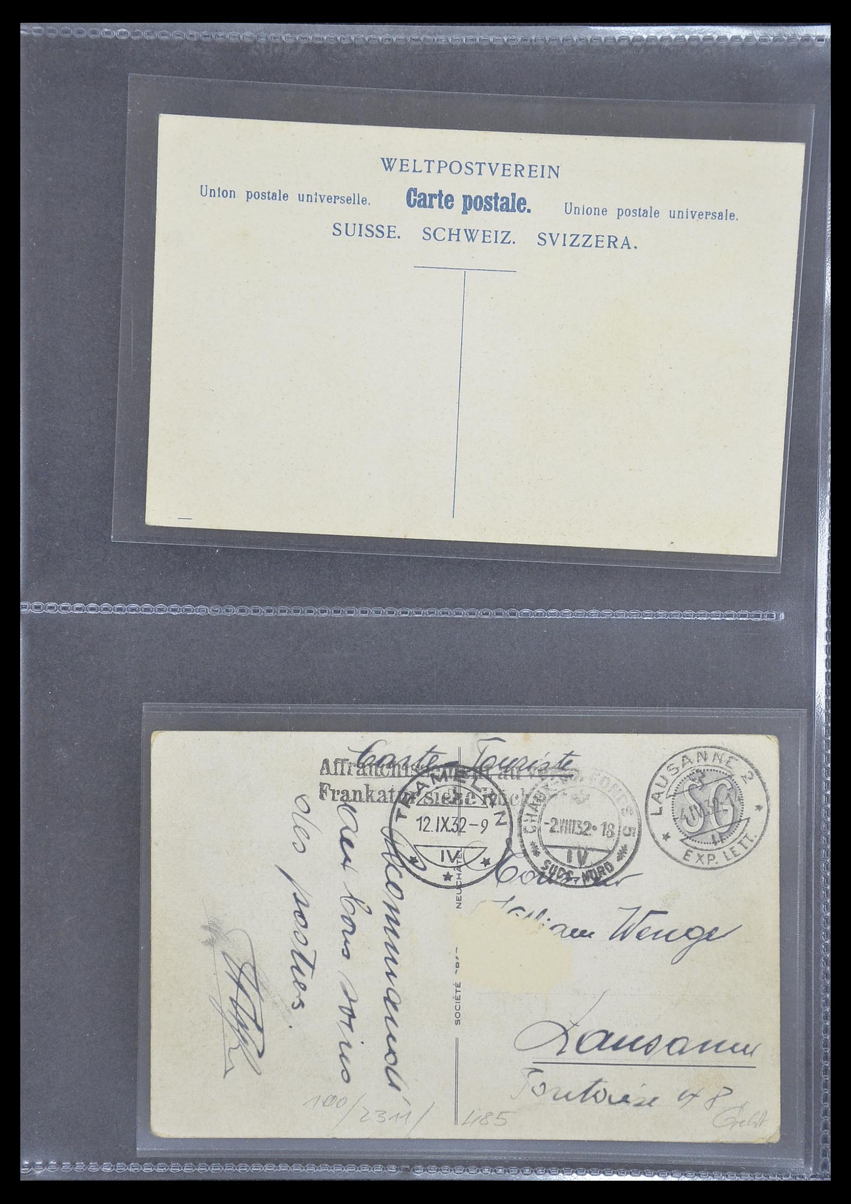 33302 068 - Postzegelverzameling 33302 Zwitserland brieven en kaarten 1899-1948.