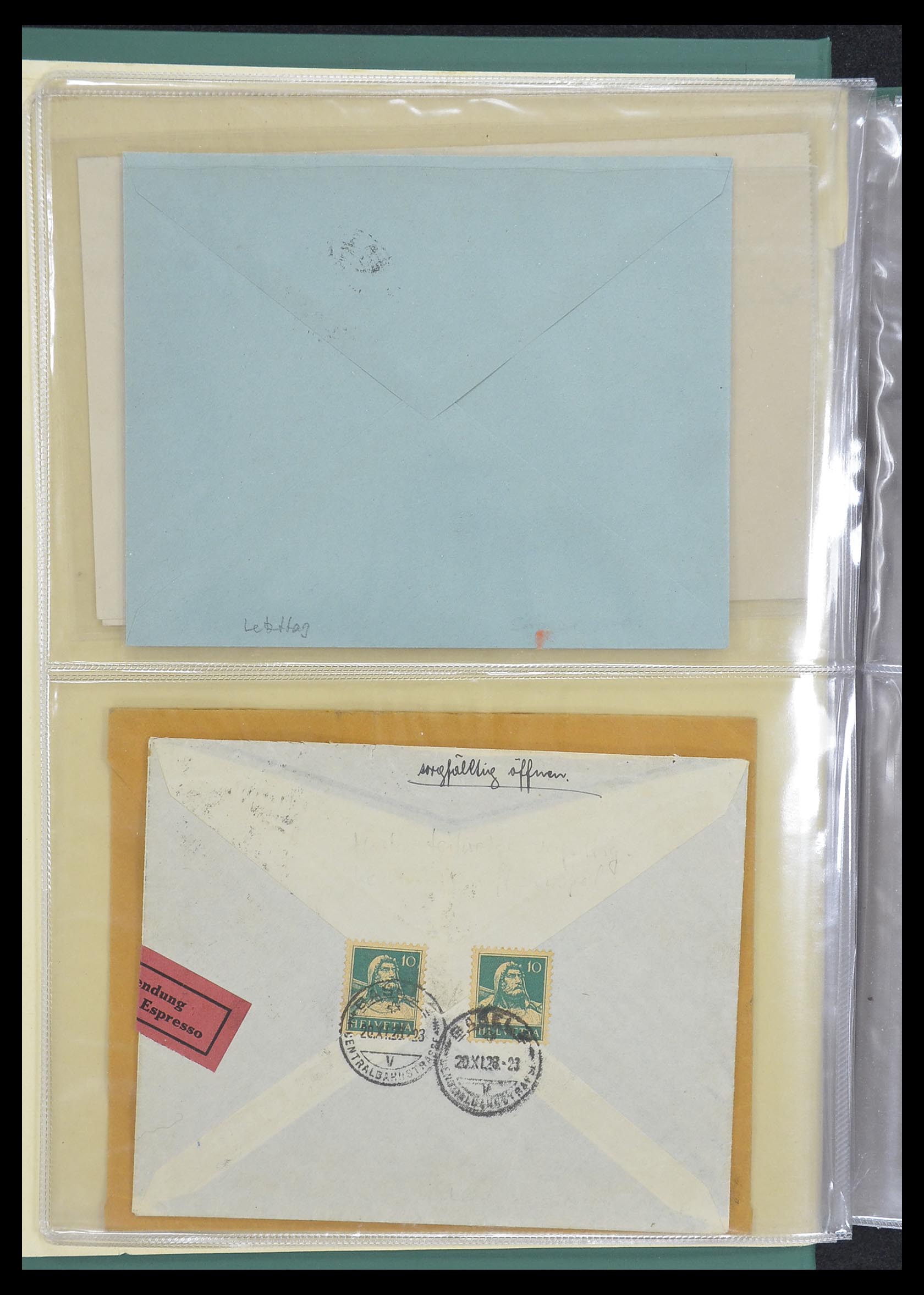 33302 078 - Postzegelverzameling 33302 Zwitserland brieven en kaarten 1899-1948.