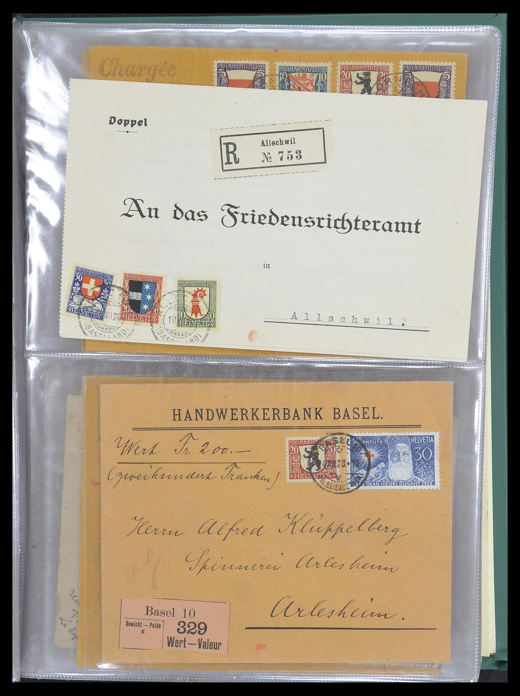 33302 079 - Postzegelverzameling 33302 Zwitserland brieven en kaarten 1899-1948.