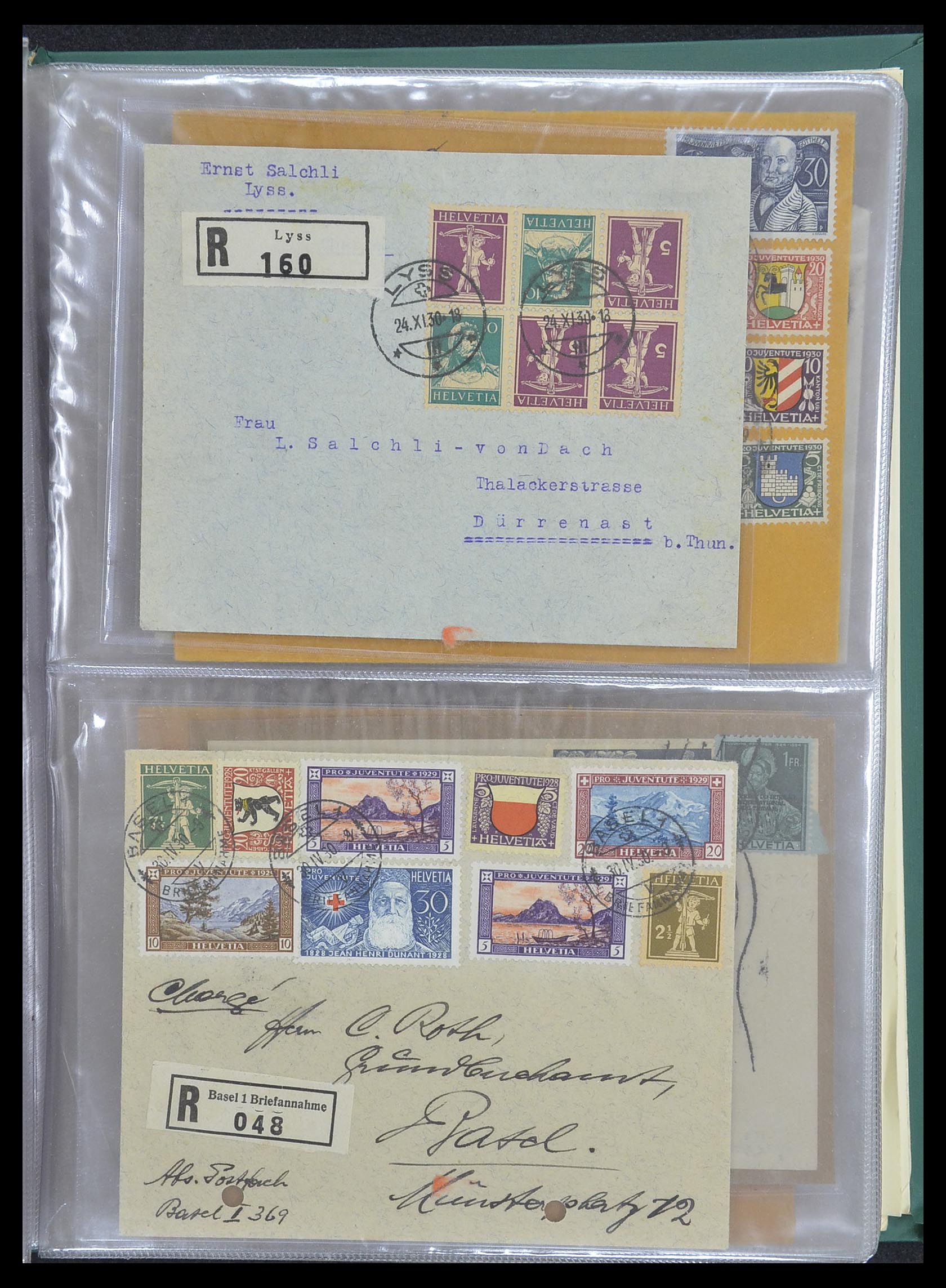 33302 085 - Postzegelverzameling 33302 Zwitserland brieven en kaarten 1899-1948.