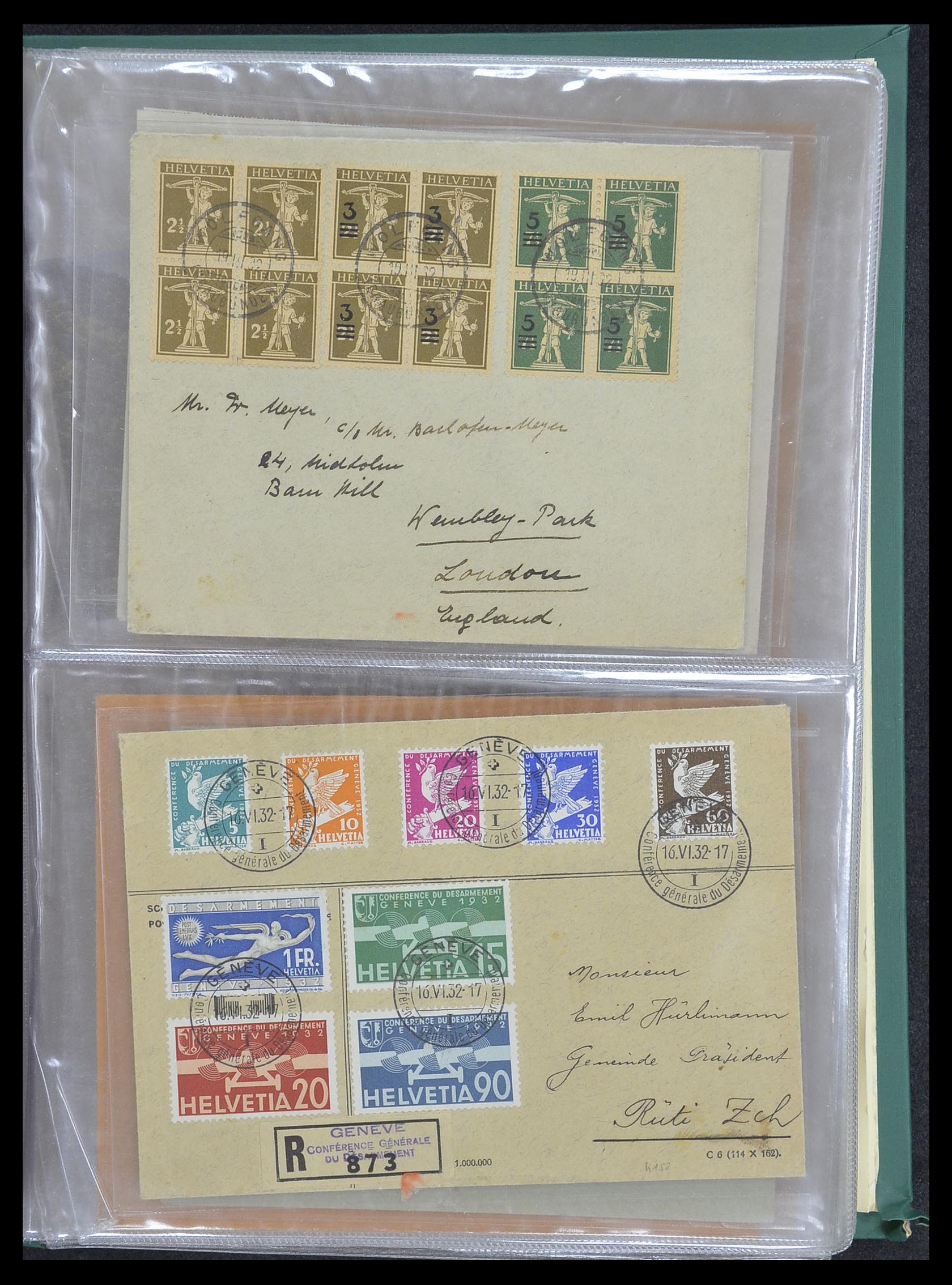33302 091 - Postzegelverzameling 33302 Zwitserland brieven en kaarten 1899-1948.