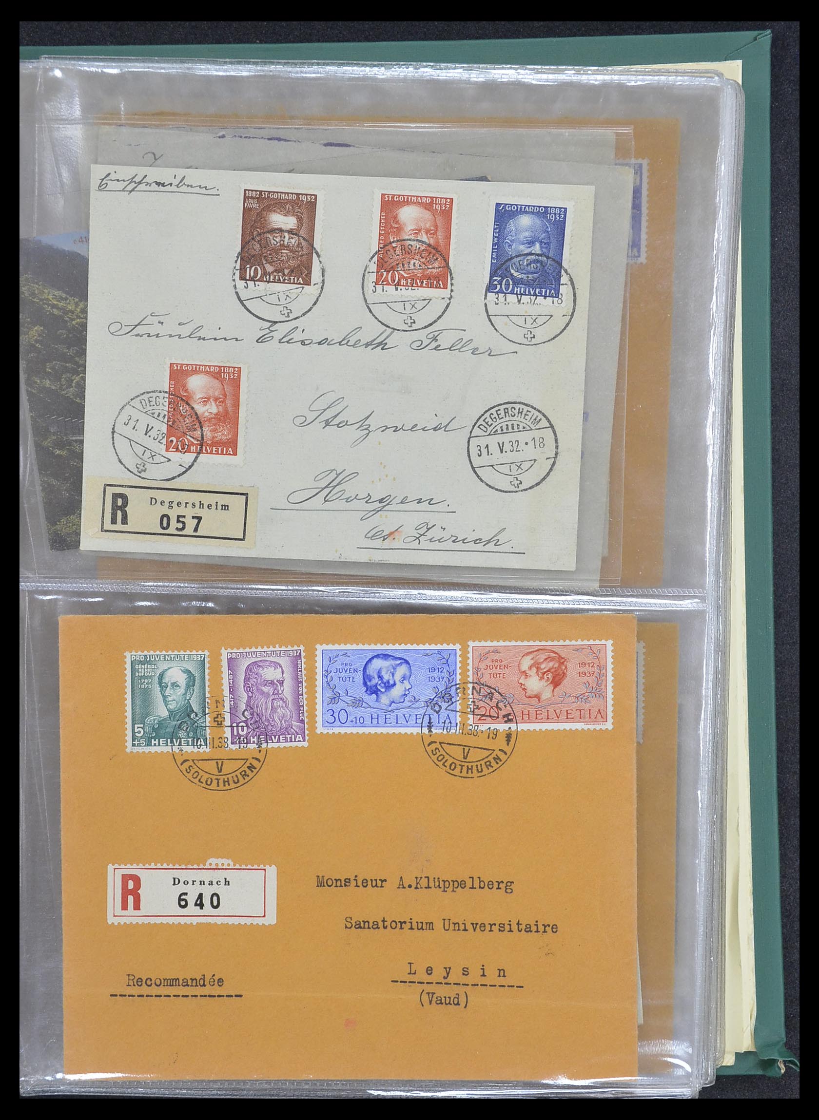 33302 095 - Postzegelverzameling 33302 Zwitserland brieven en kaarten 1899-1948.