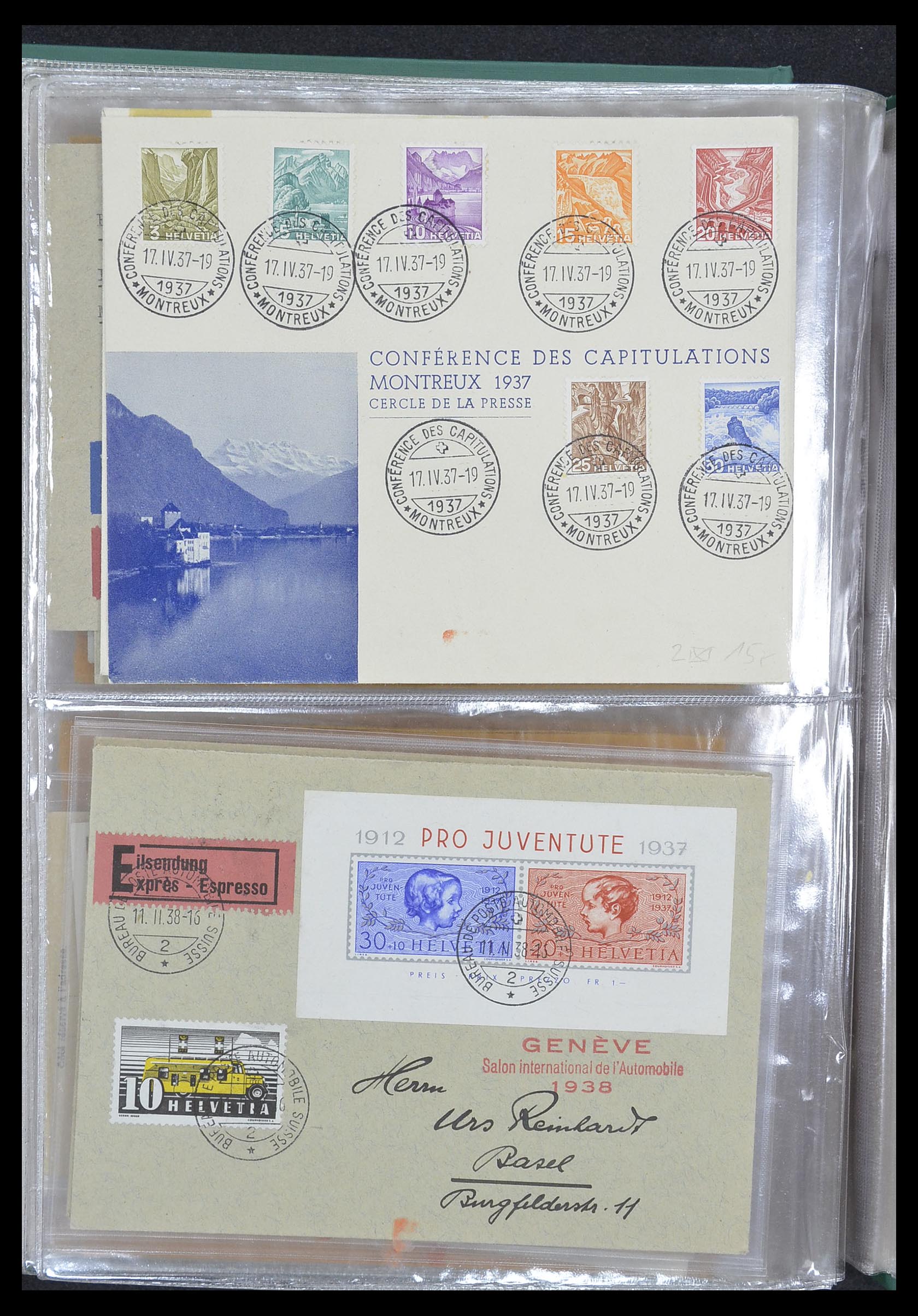 33302 110 - Postzegelverzameling 33302 Zwitserland brieven en kaarten 1899-1948.