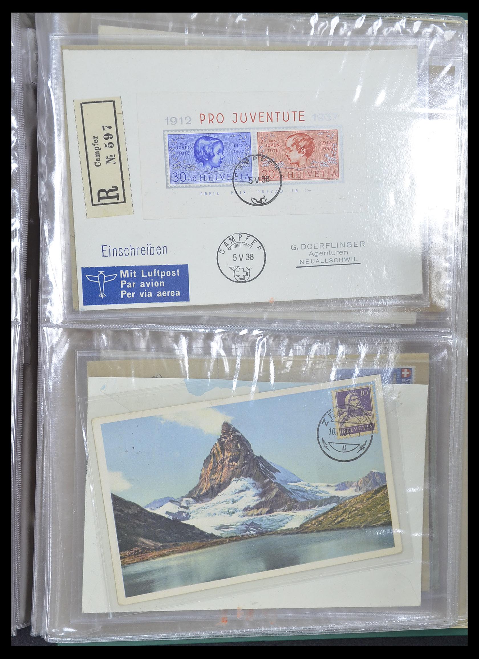 33302 113 - Postzegelverzameling 33302 Zwitserland brieven en kaarten 1899-1948.