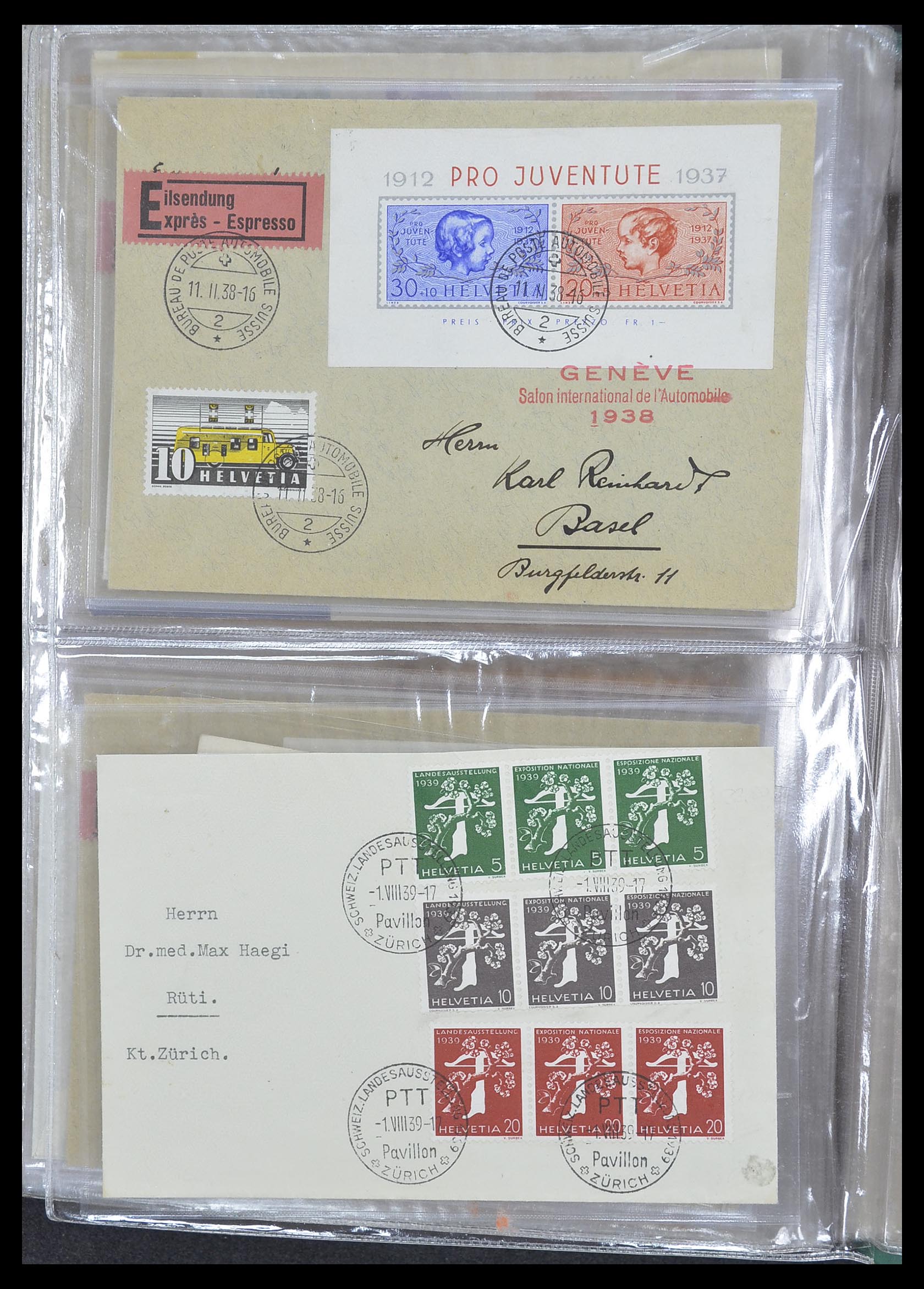 33302 114 - Postzegelverzameling 33302 Zwitserland brieven en kaarten 1899-1948.