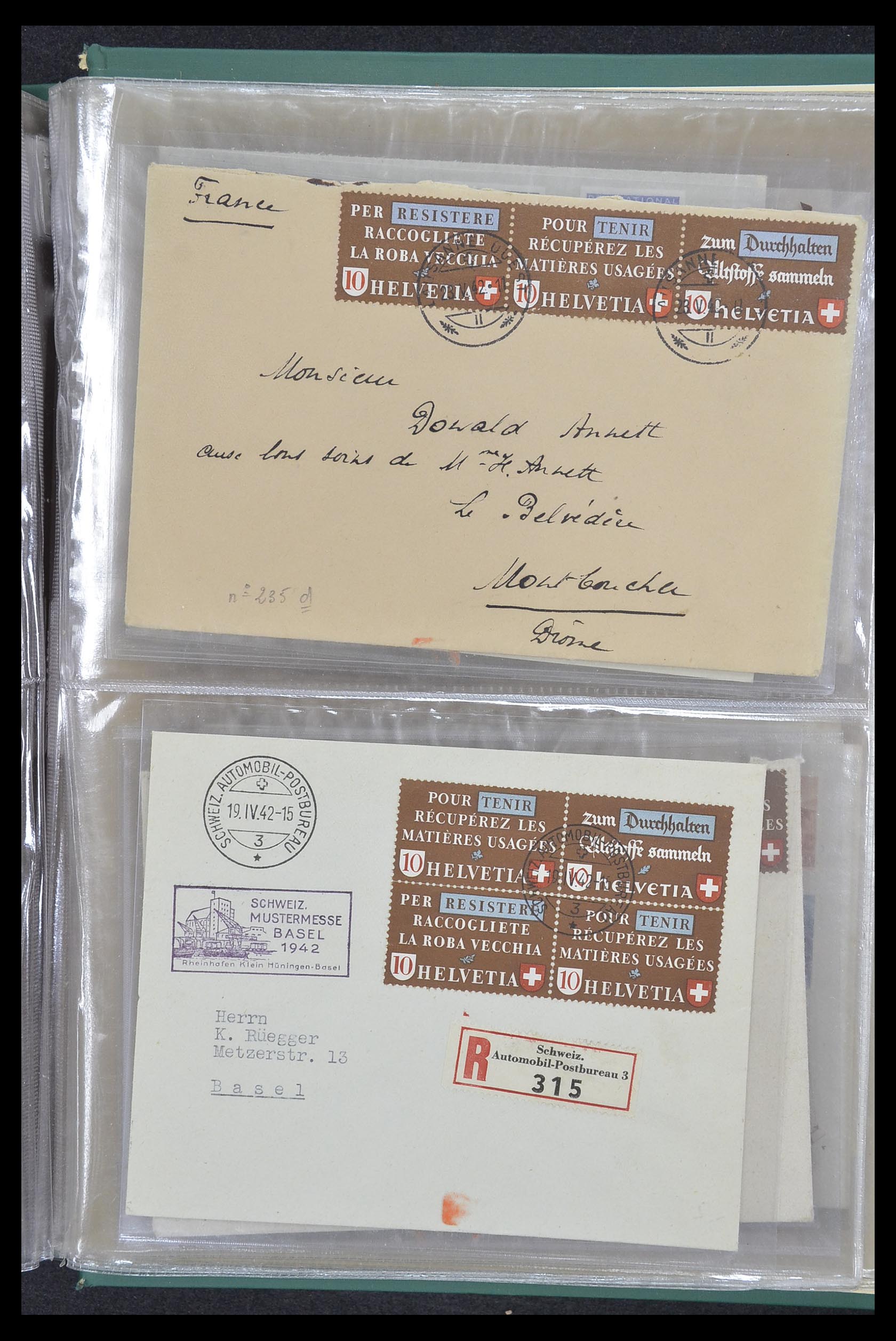 33302 119 - Postzegelverzameling 33302 Zwitserland brieven en kaarten 1899-1948.