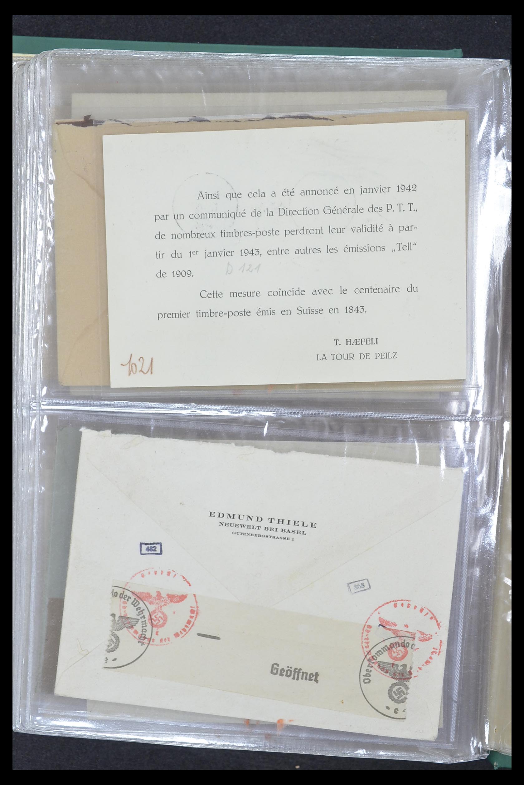 33302 122 - Postzegelverzameling 33302 Zwitserland brieven en kaarten 1899-1948.