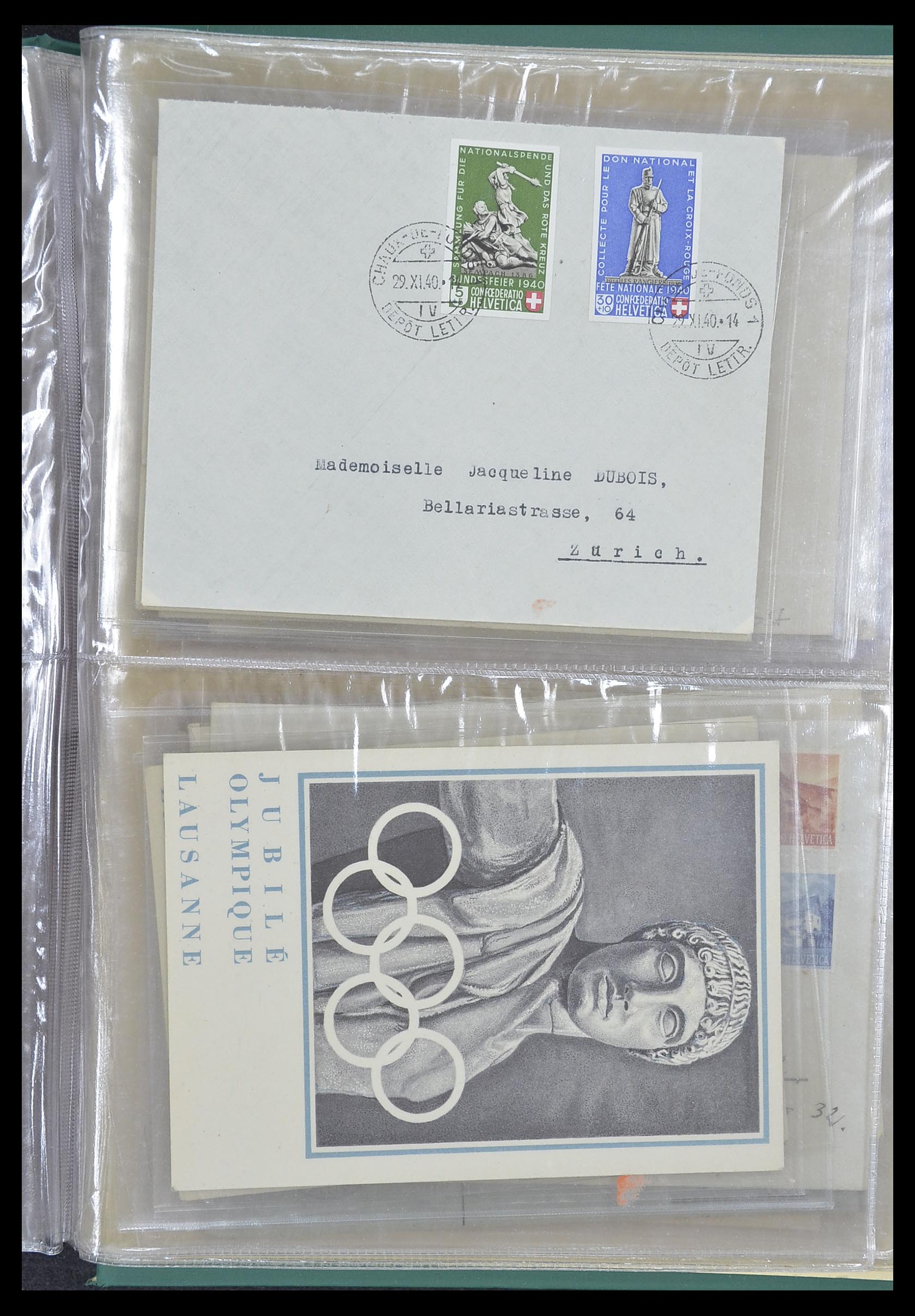 33302 123 - Postzegelverzameling 33302 Zwitserland brieven en kaarten 1899-1948.