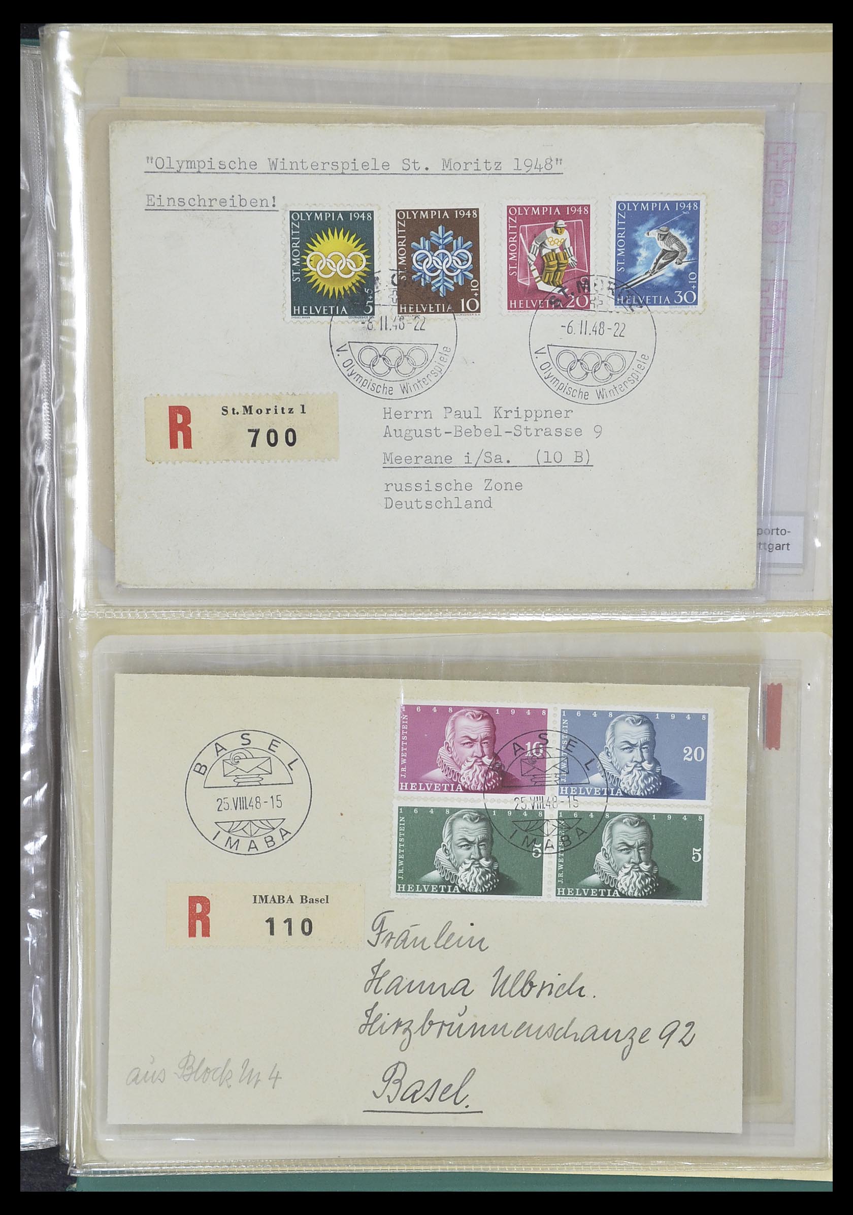 33302 131 - Postzegelverzameling 33302 Zwitserland brieven en kaarten 1899-1948.
