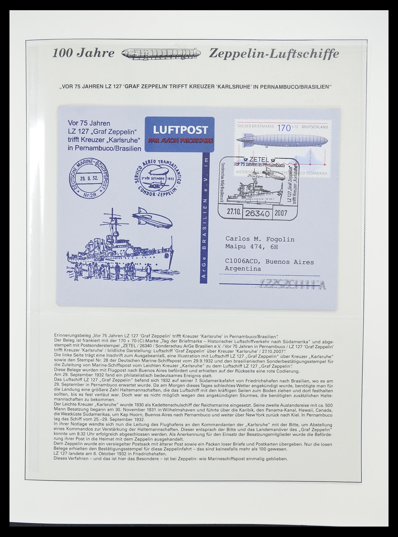 33307 074 - Postzegelverzameling 33307 Motief Zeppelin 1952-2010!
