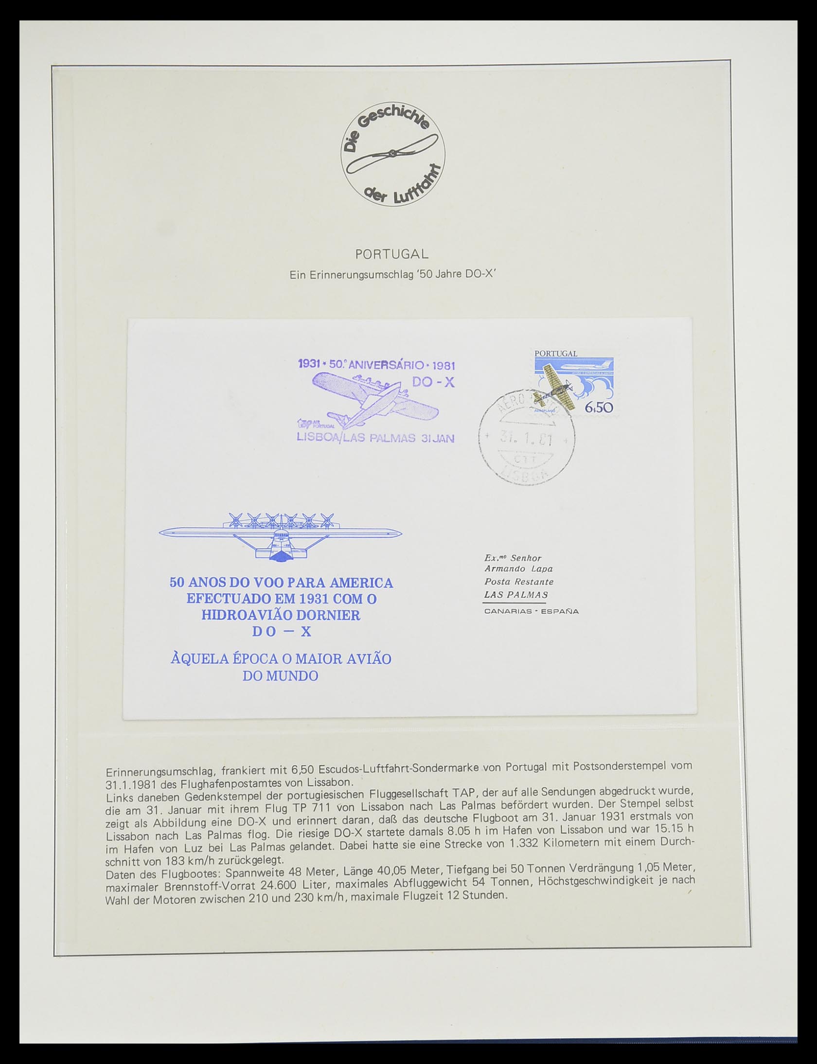 33308 0011 - Postzegelverzameling 33308 Motief luchtpost 1925-2012.