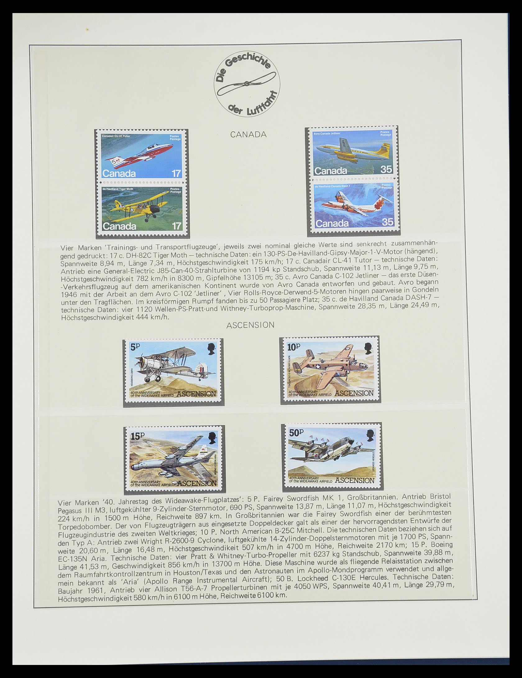 33308 0020 - Postzegelverzameling 33308 Motief luchtpost 1925-2012.