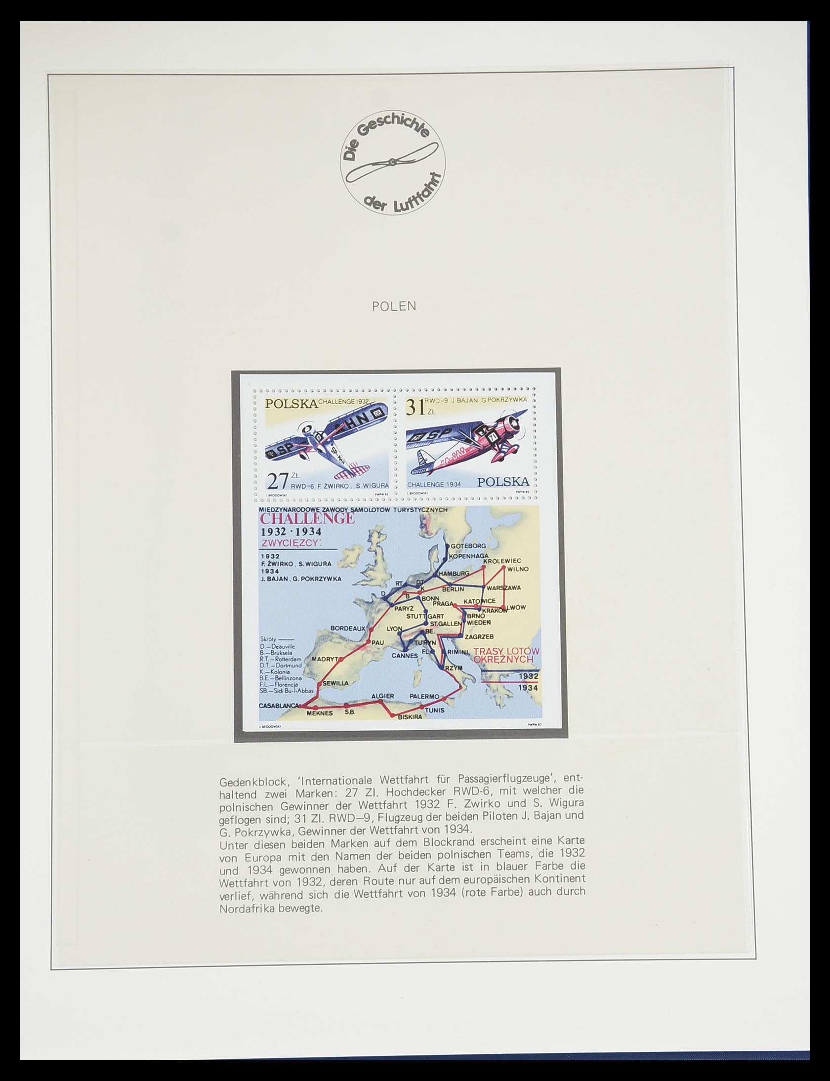 33308 0021 - Postzegelverzameling 33308 Motief luchtpost 1925-2012.
