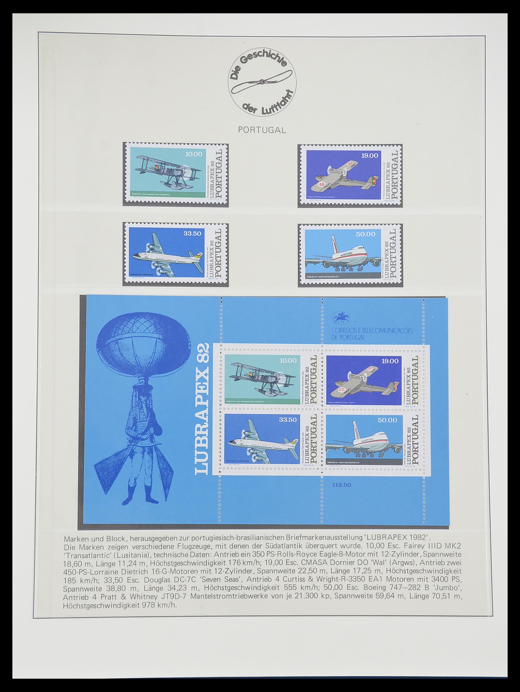 33308 0032 - Postzegelverzameling 33308 Motief luchtpost 1925-2012.
