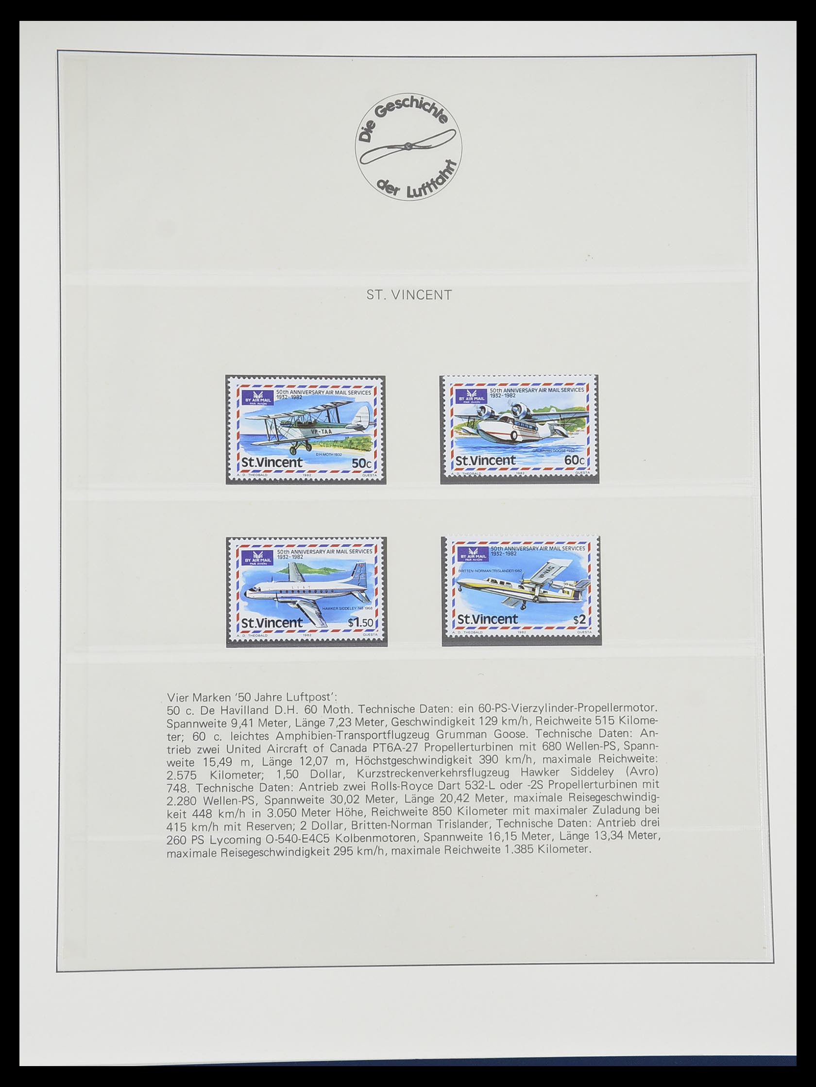 33308 0037 - Postzegelverzameling 33308 Motief luchtpost 1925-2012.