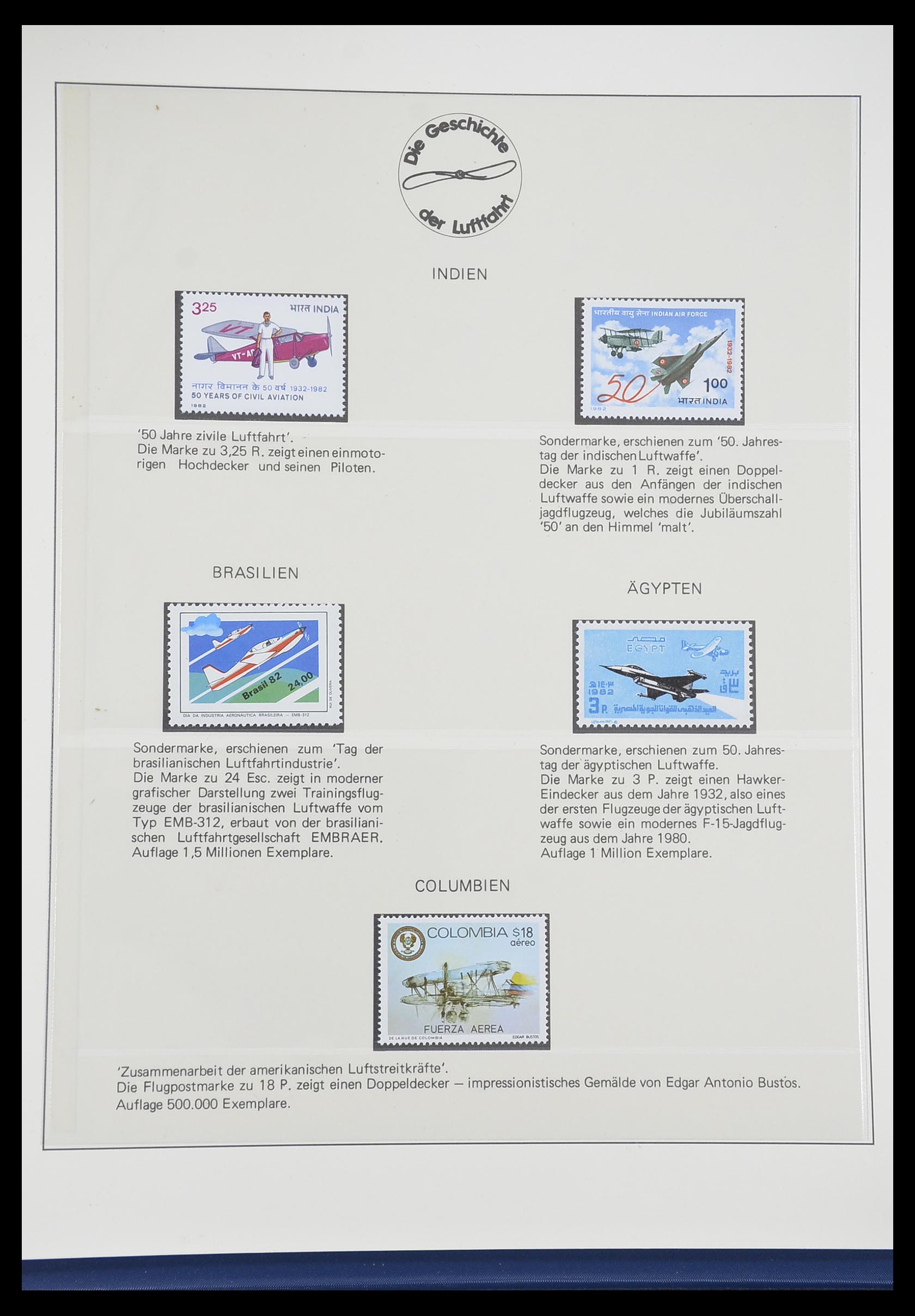 33308 0044 - Postzegelverzameling 33308 Motief luchtpost 1925-2012.
