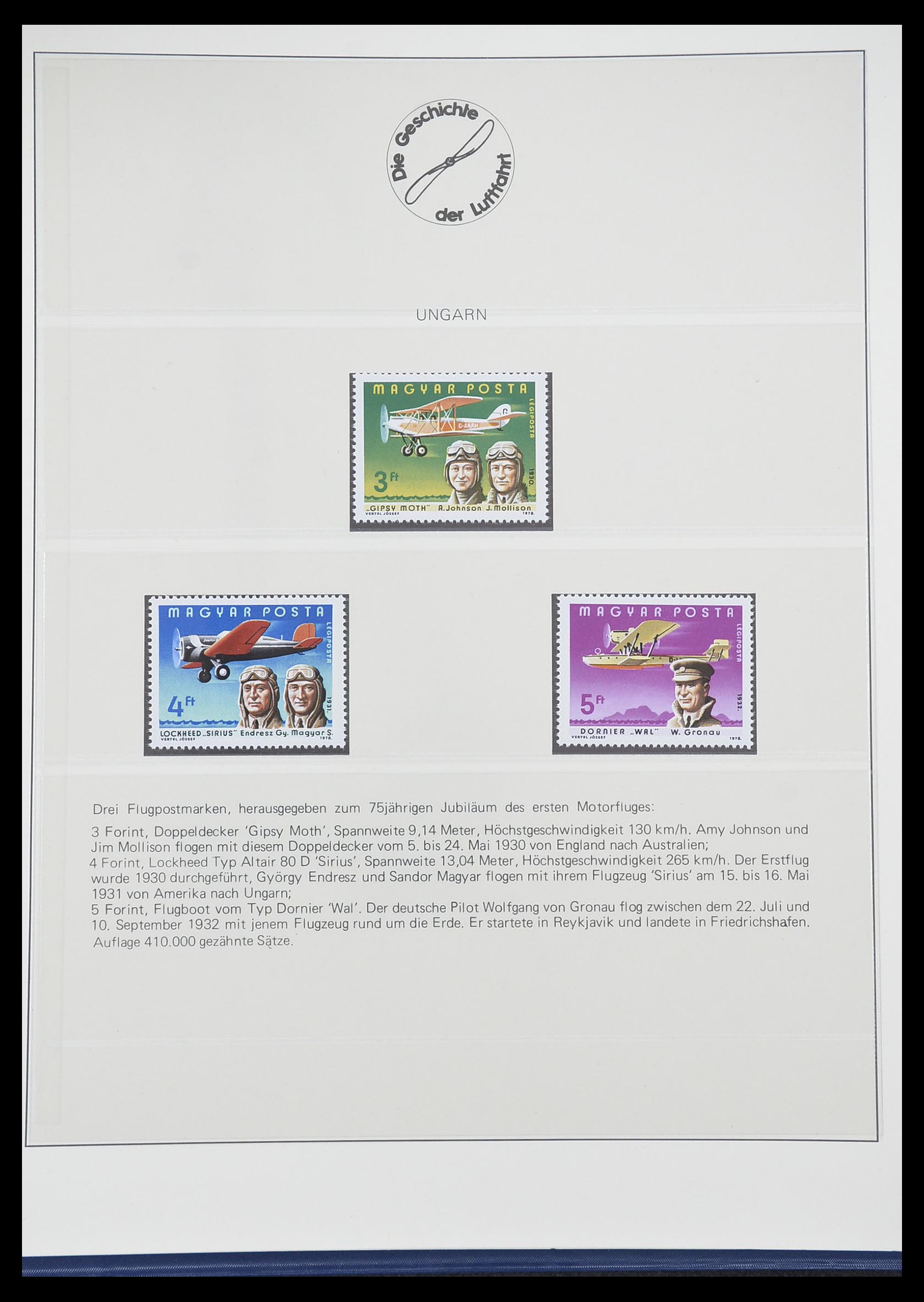 33308 0058 - Postzegelverzameling 33308 Motief luchtpost 1925-2012.