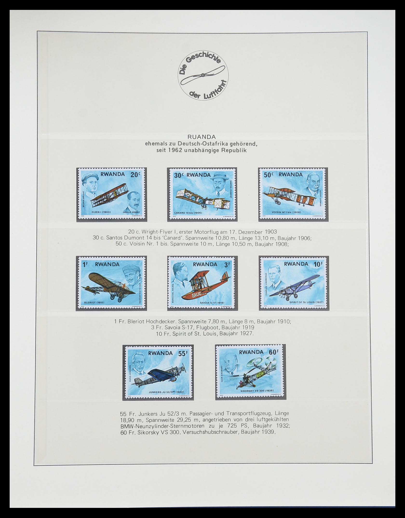 33308 0073 - Postzegelverzameling 33308 Motief luchtpost 1925-2012.
