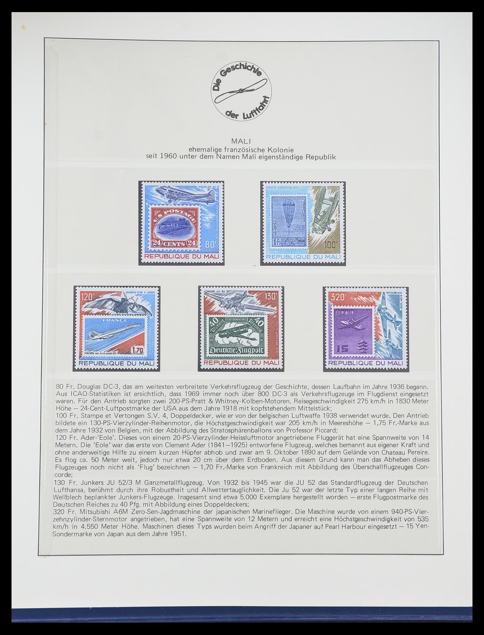 33308 0075 - Postzegelverzameling 33308 Motief luchtpost 1925-2012.