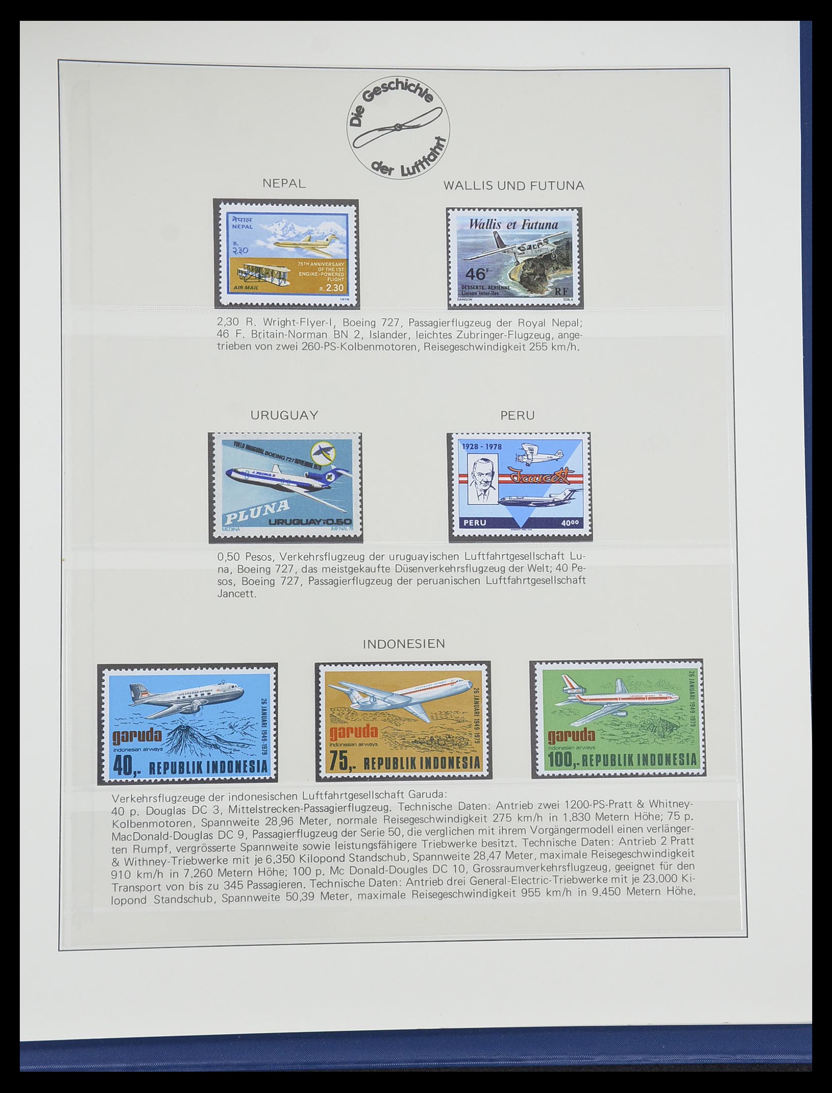33308 0097 - Postzegelverzameling 33308 Motief luchtpost 1925-2012.
