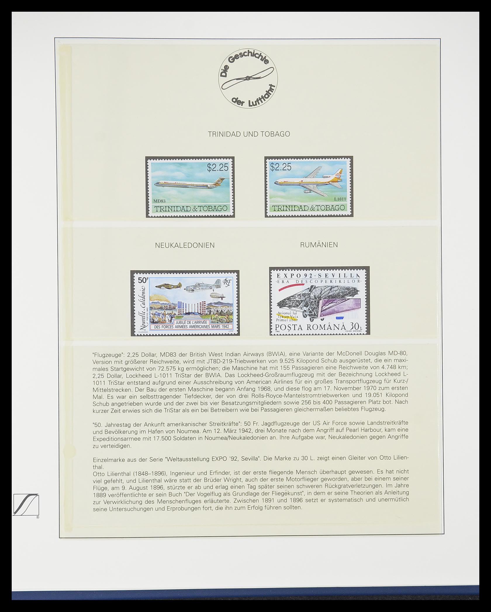 33308 1028 - Postzegelverzameling 33308 Motief luchtpost 1925-2012.