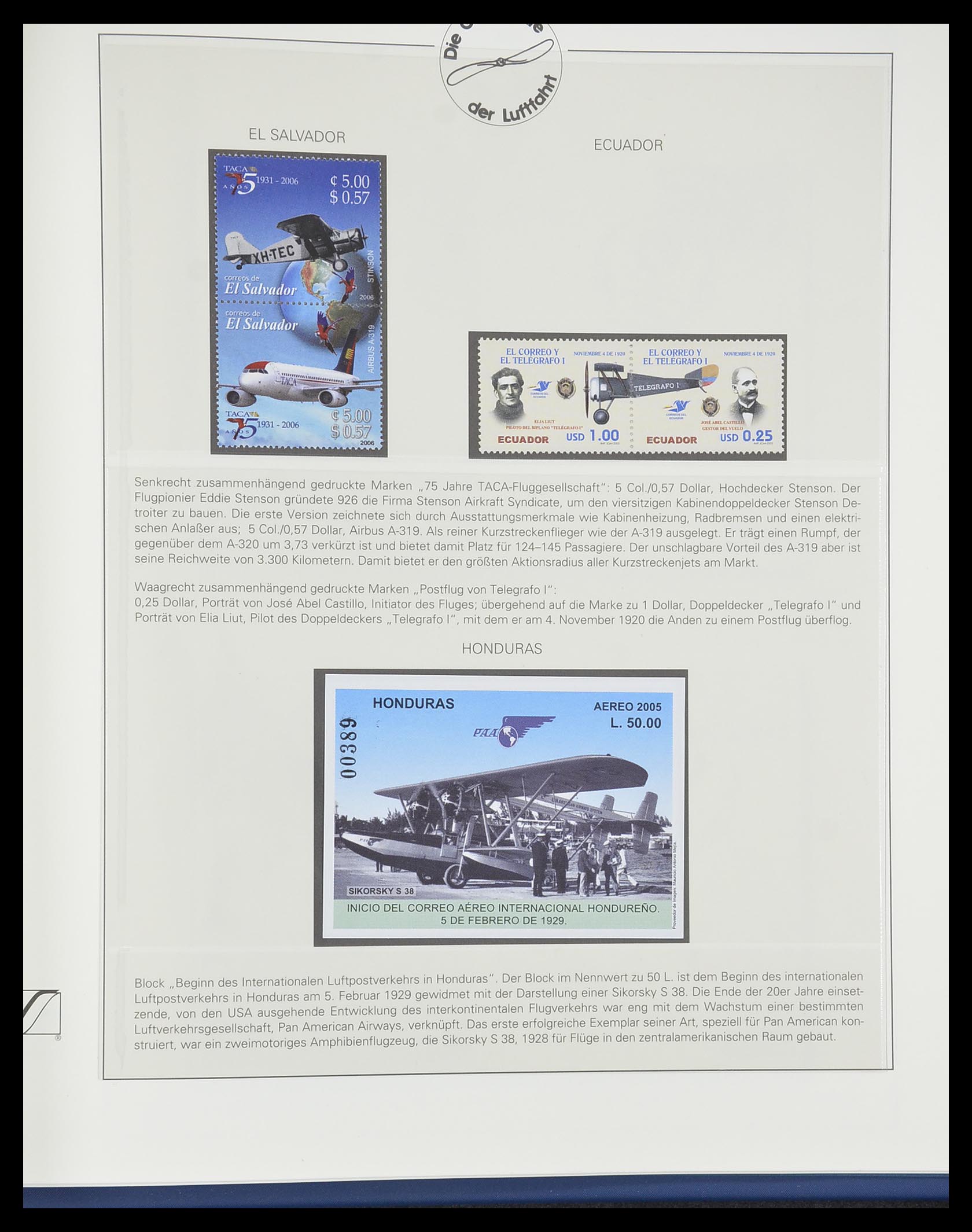 33308 1052 - Postzegelverzameling 33308 Motief luchtpost 1925-2012.