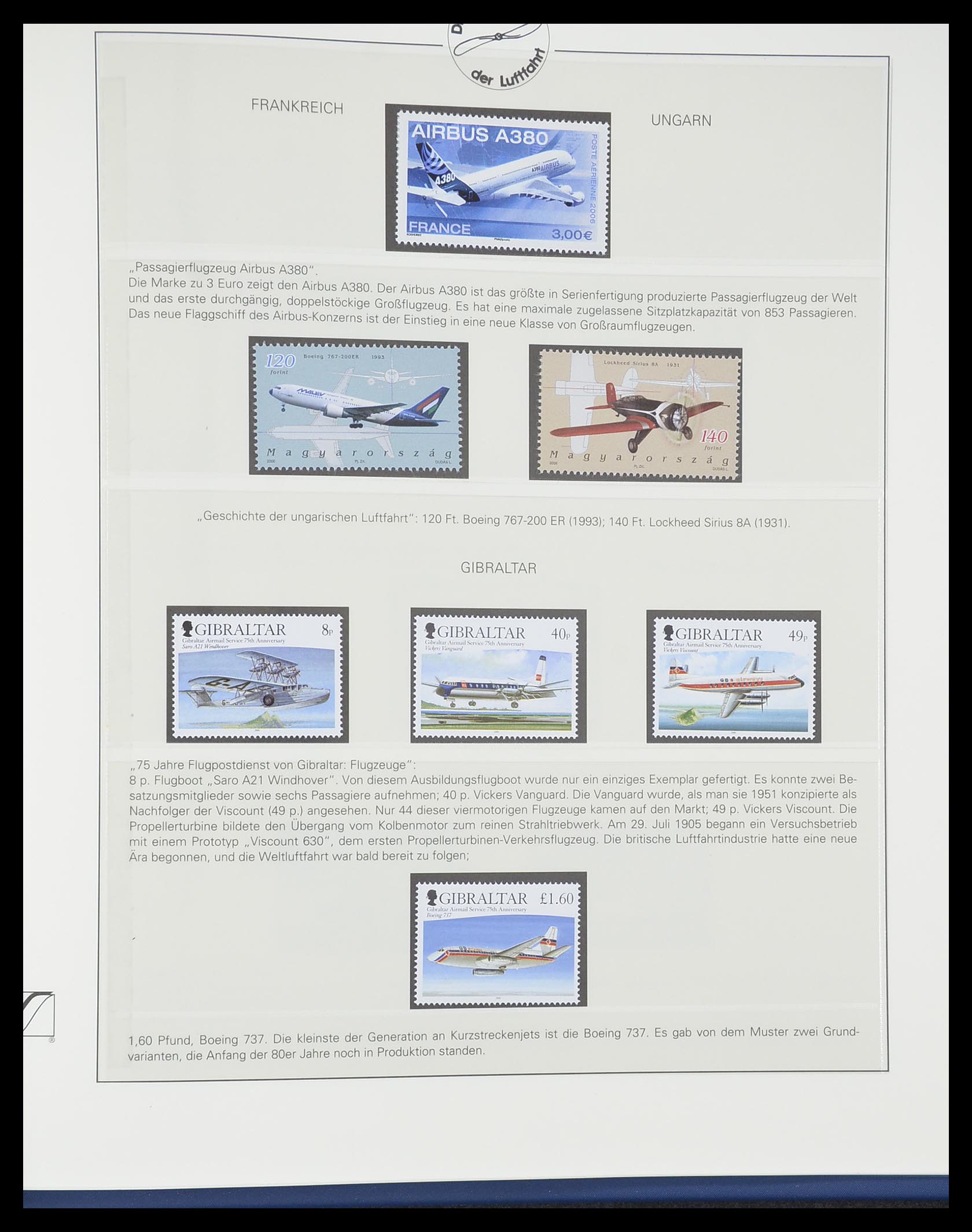 33308 1054 - Postzegelverzameling 33308 Motief luchtpost 1925-2012.