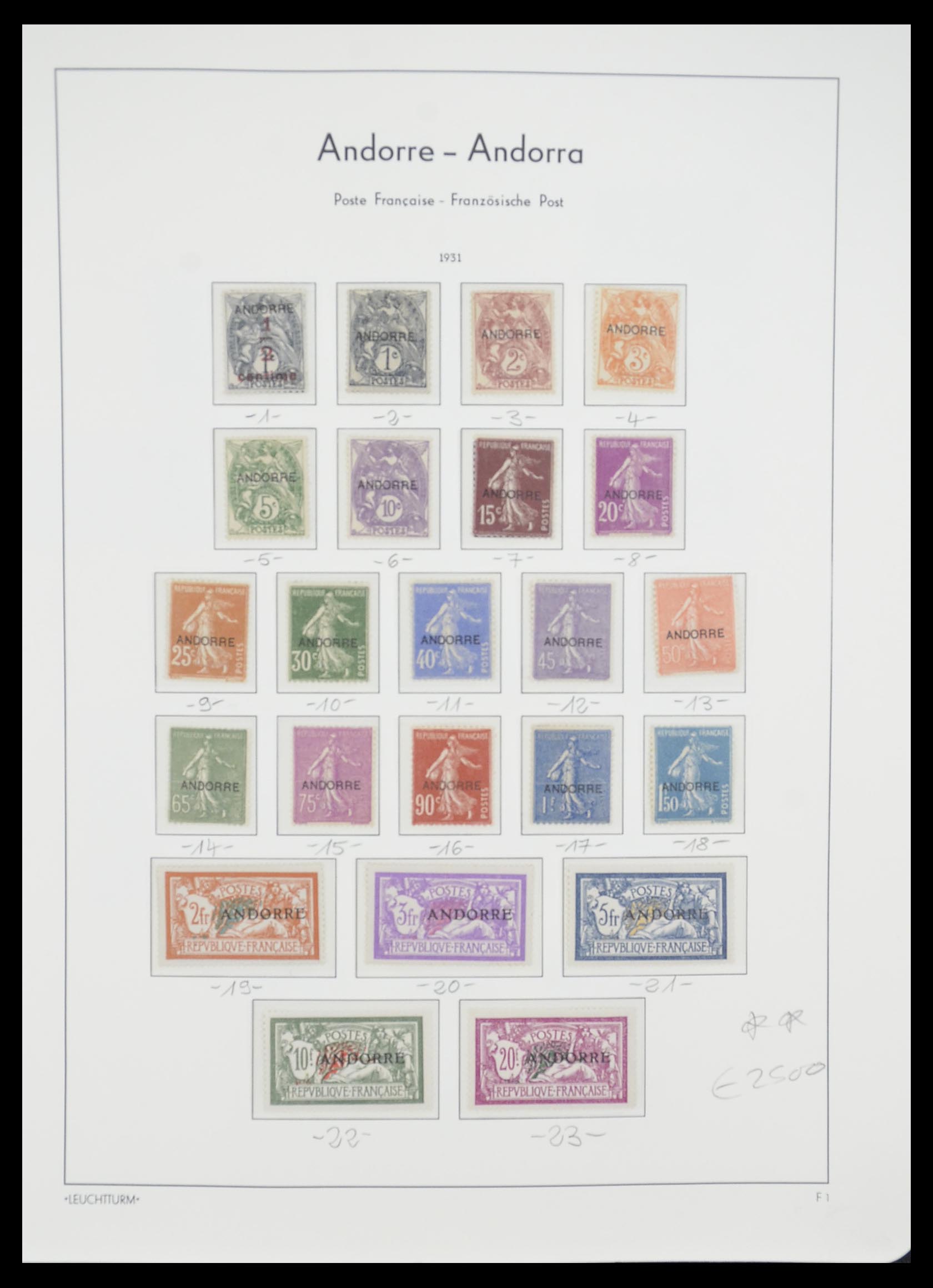 33316 001 - Postzegelverzameling 33316 Frans Andorra 1931-2016!
