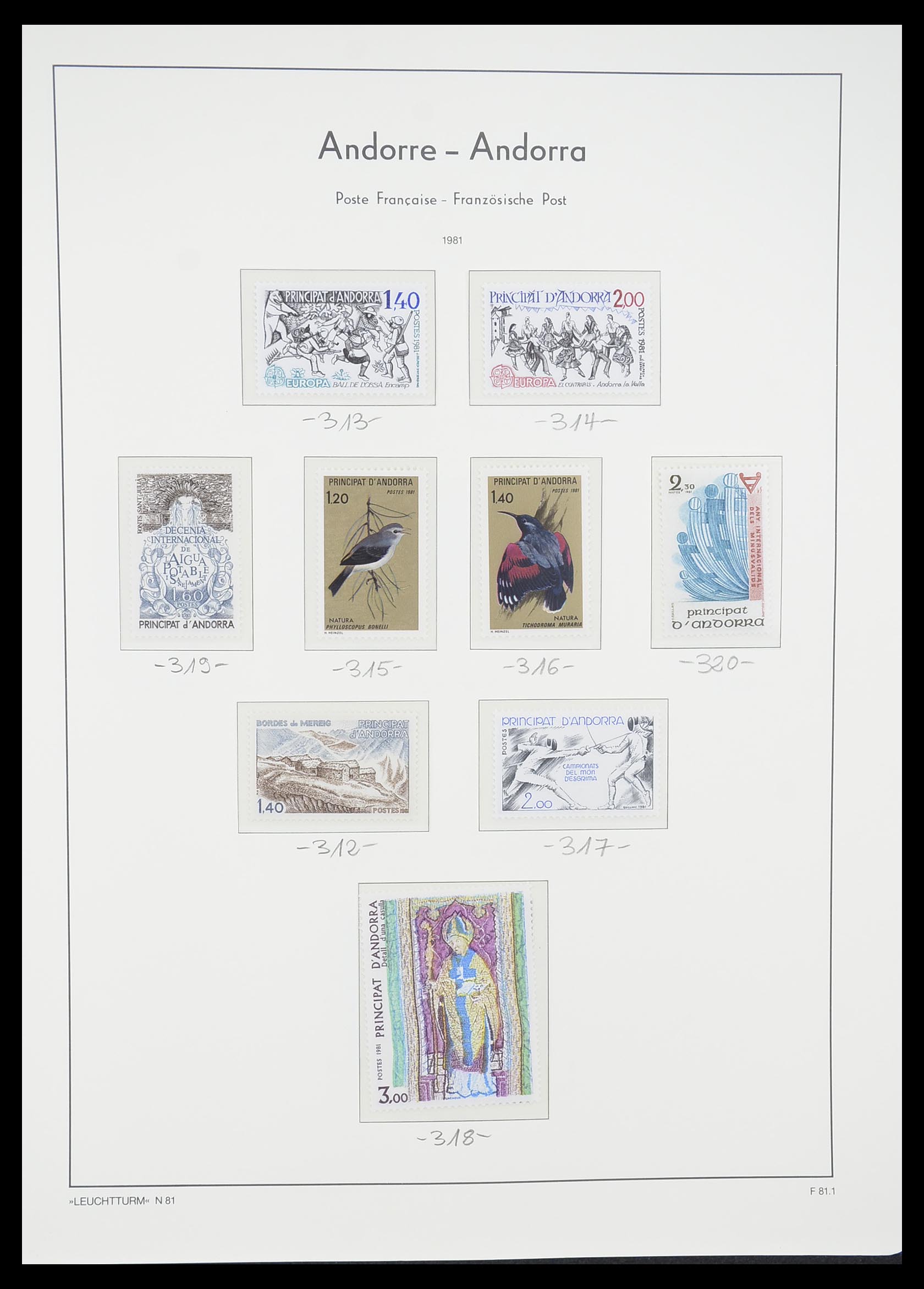 33316 032 - Postzegelverzameling 33316 Frans Andorra 1931-2016!